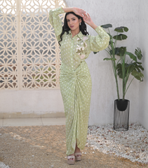 FLORET BANDHANI SHIRT WITH KNOT SKIRT SET