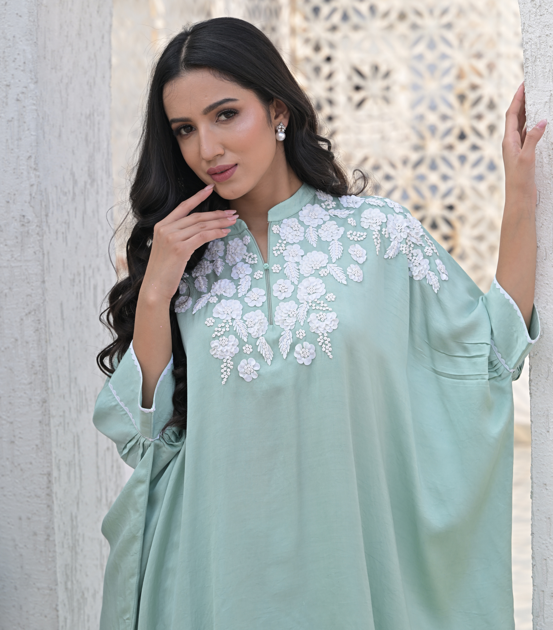 ALBASTER PETAL KAFTAN & KNOT SKIRT SET