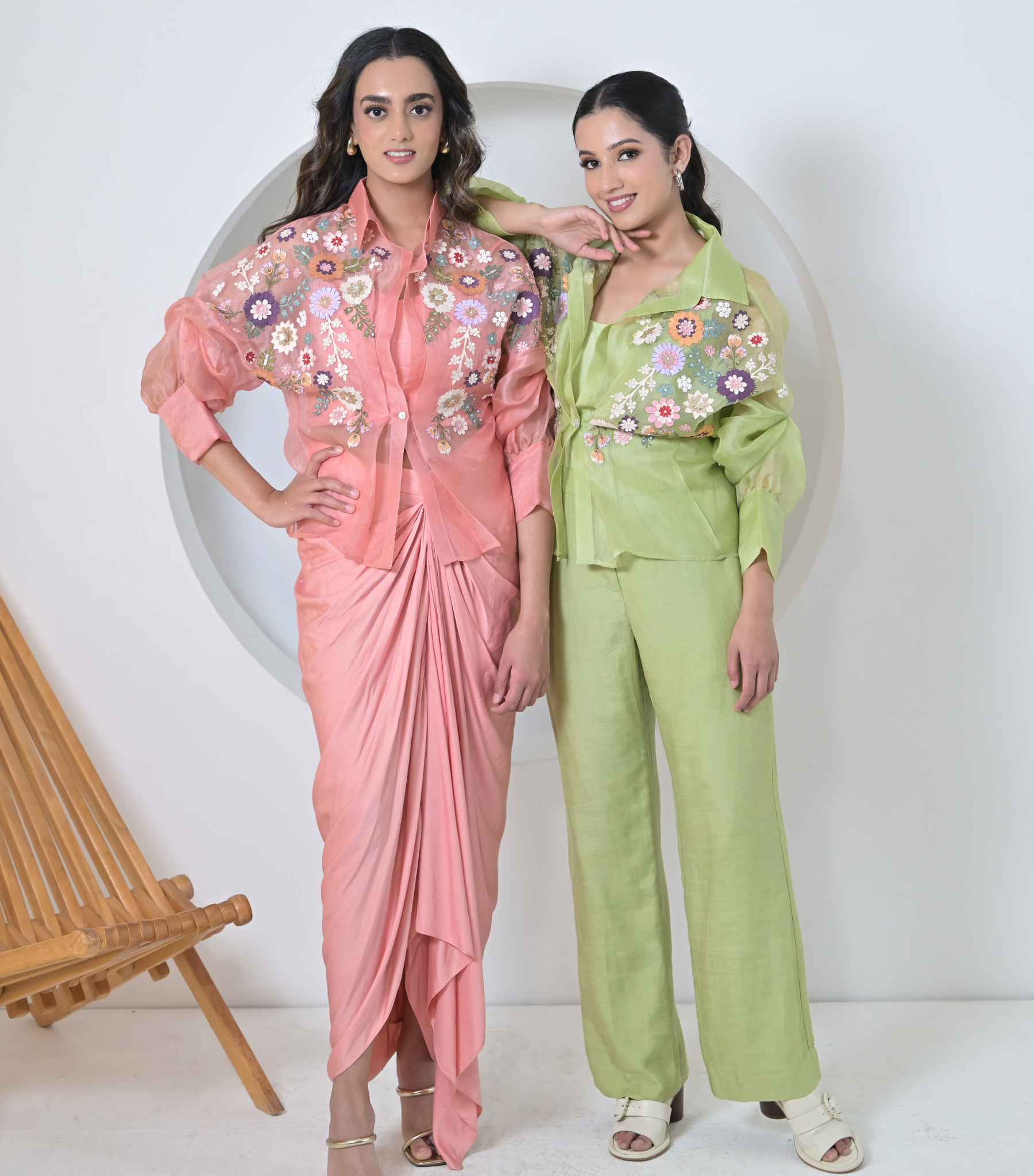 LIME FLORIUM SHIRT WITH PANT SET