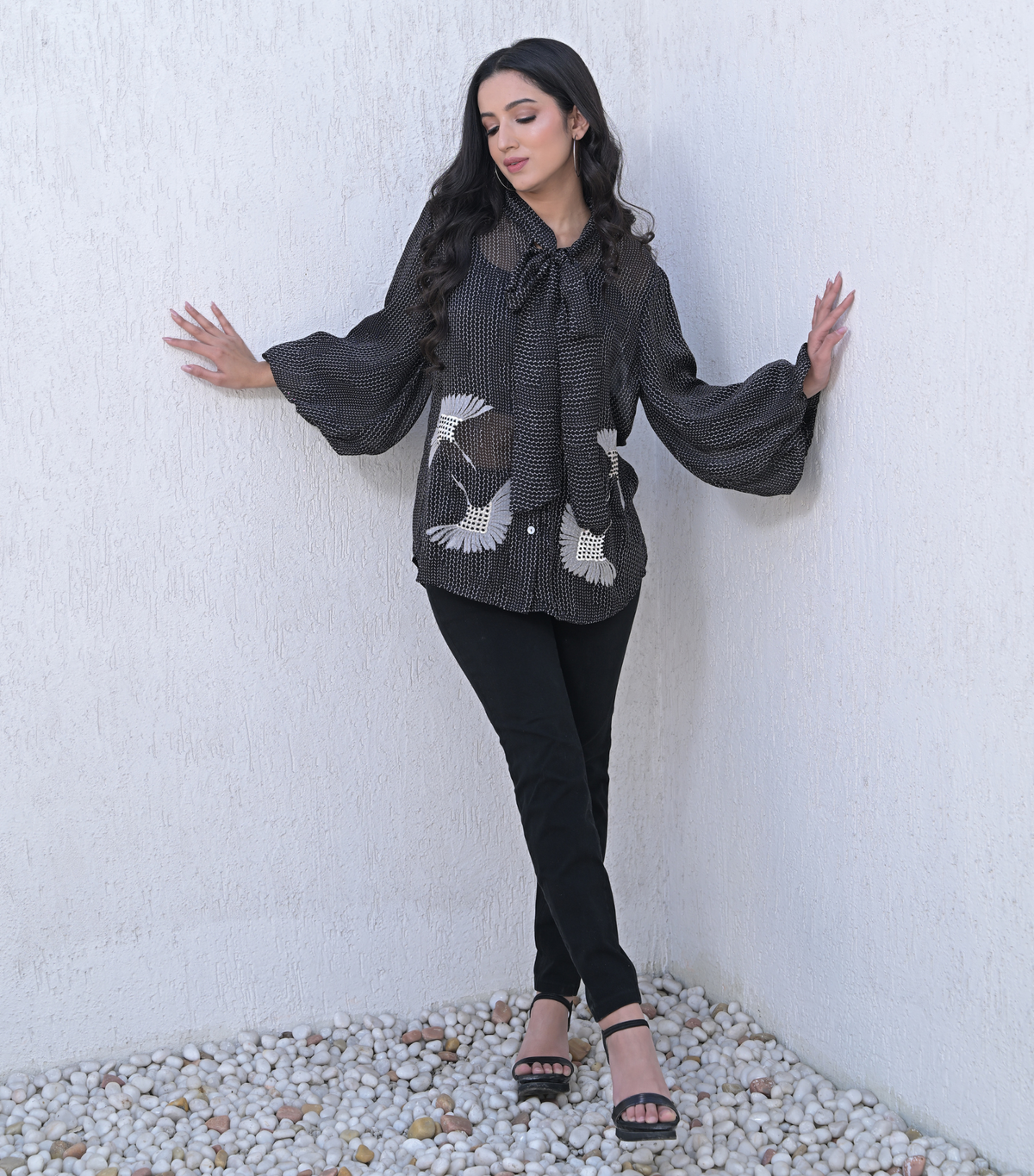 ONYX WING BOW-TIE SHIRT