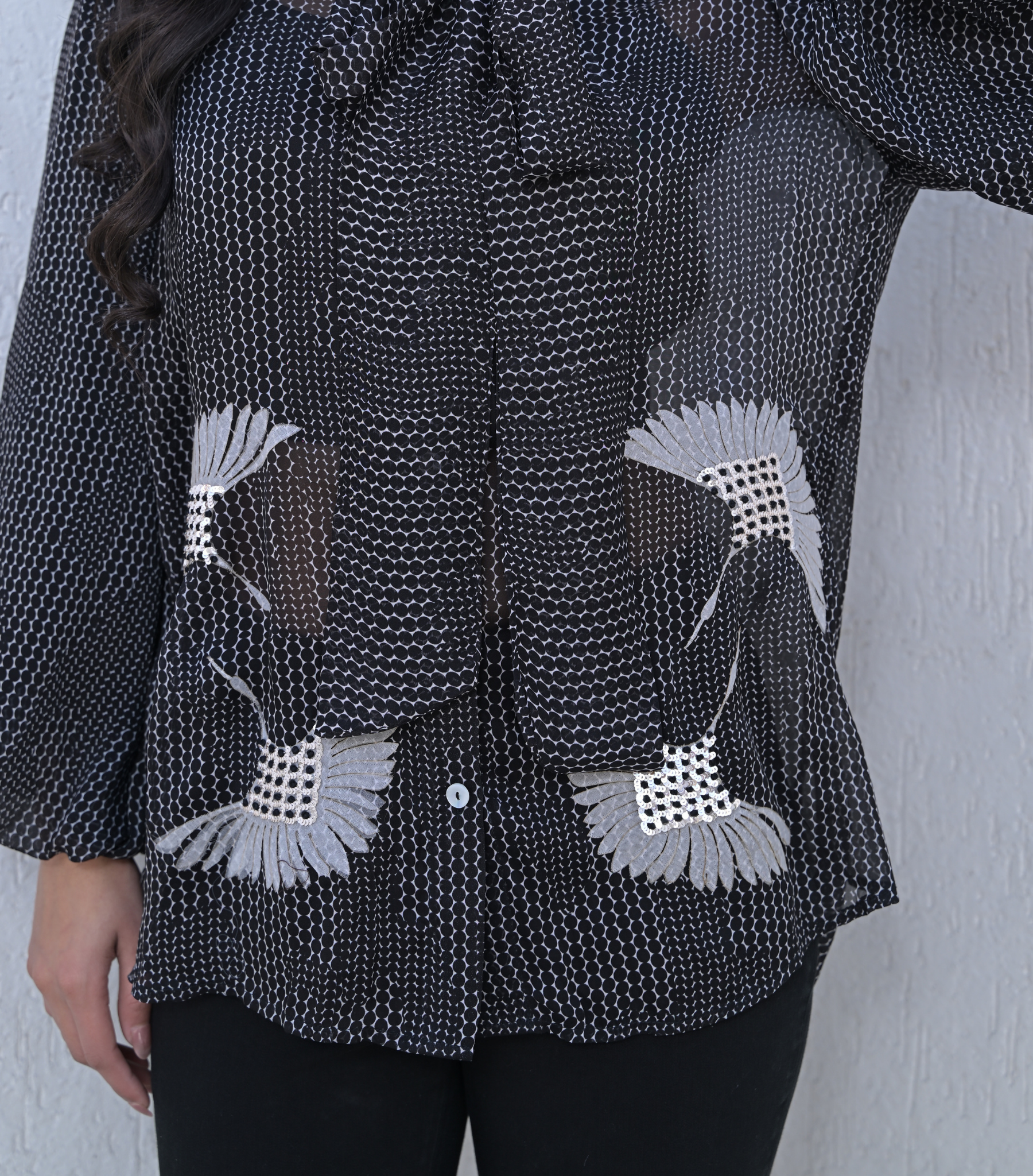 ONYX WING BOW-TIE SHIRT
