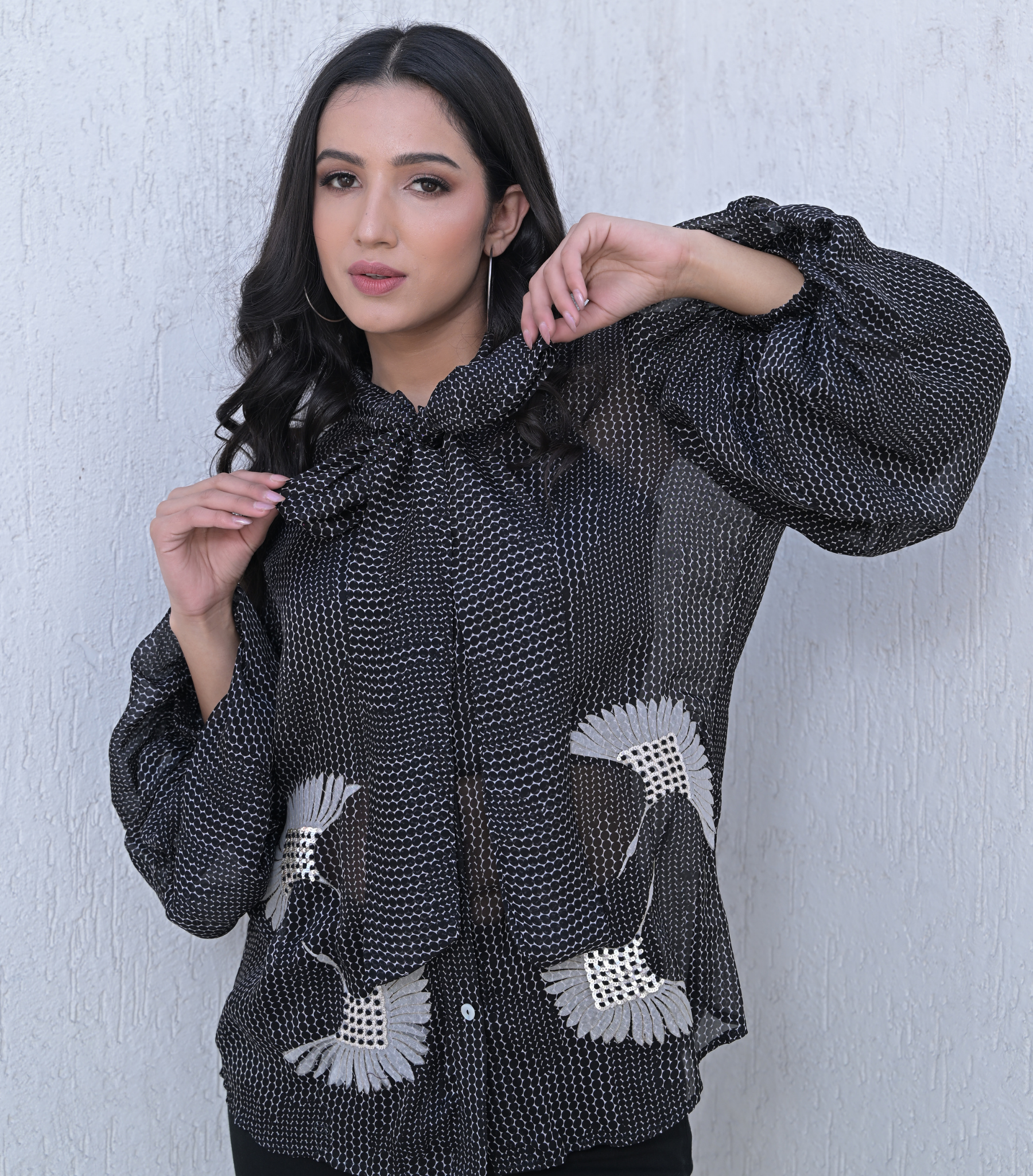 ONYX WING BOW-TIE SHIRT