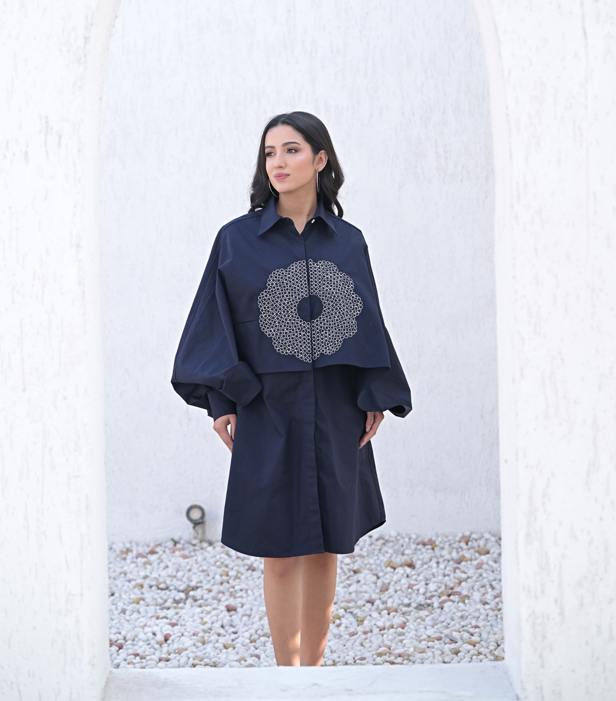 NAVY NOCTURNE ECLIPSE DRESS