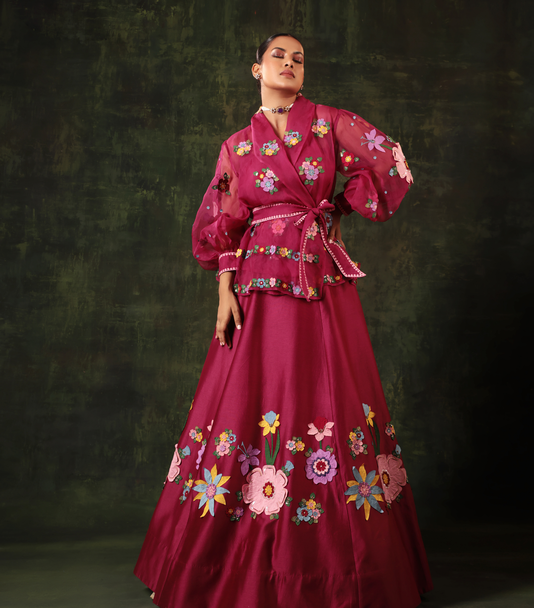 BADABAGH ROSÉ RAAGA ENSEMBLE PEPLUM SET