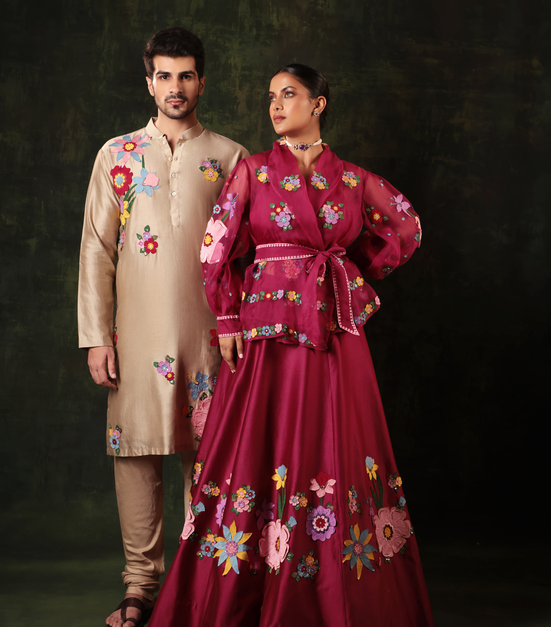 BADABAGH ROSÉ RAAGA ENSEMBLE PEPLUM SET