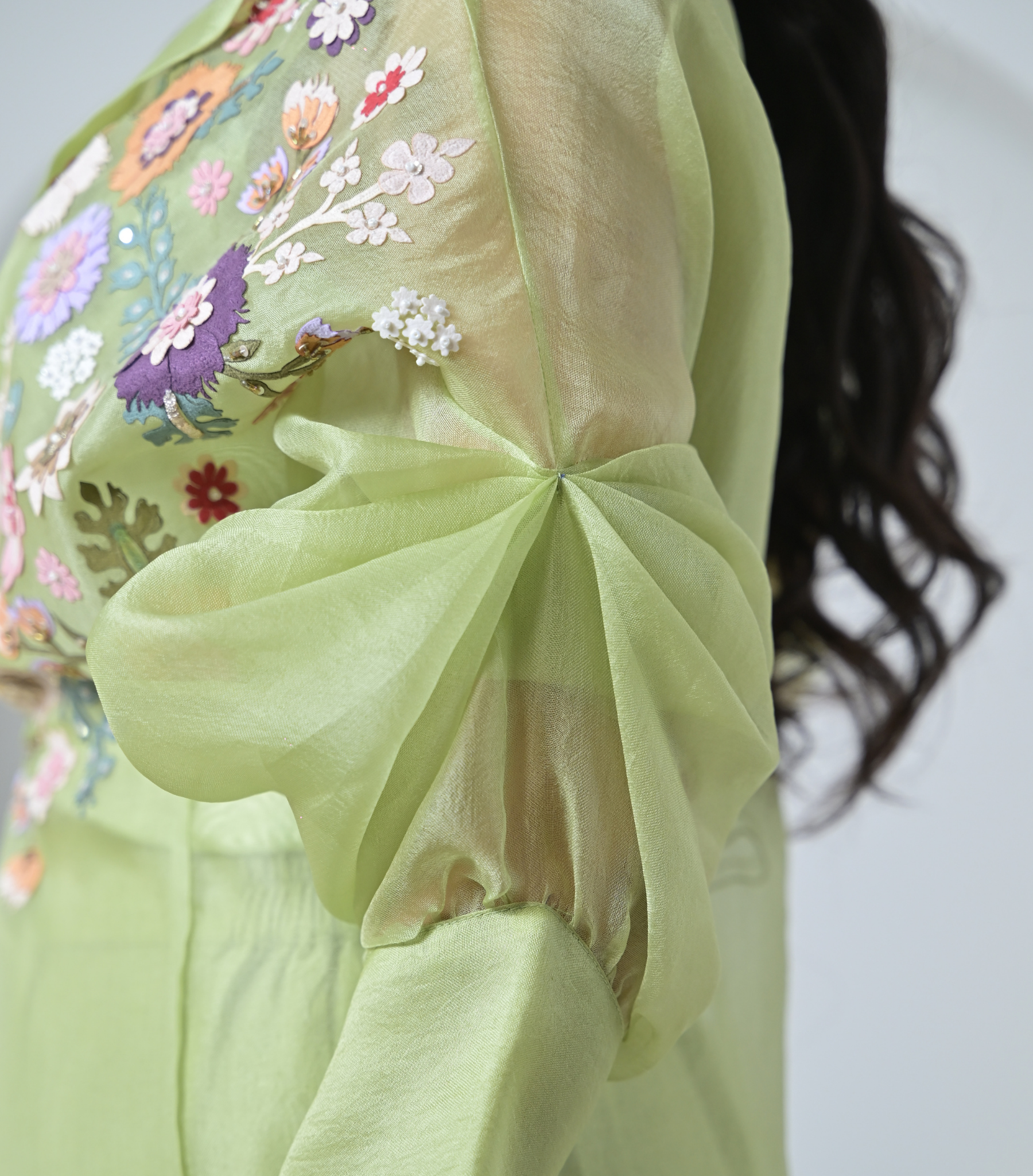 LIME FLORIUM SHIRT WITH PANT SET