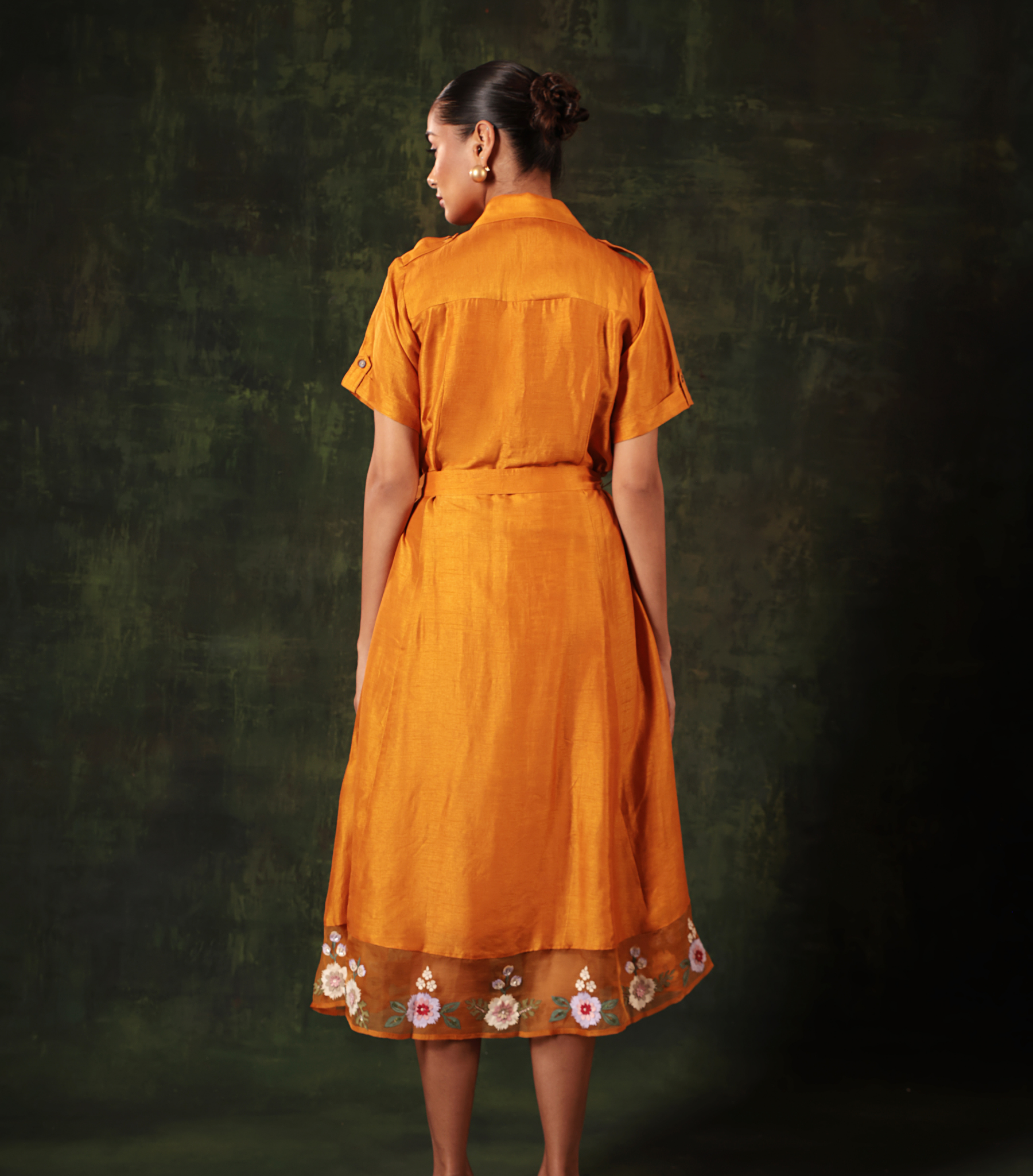 SUNSET PHOOL PATTI A-LINE DRESS
