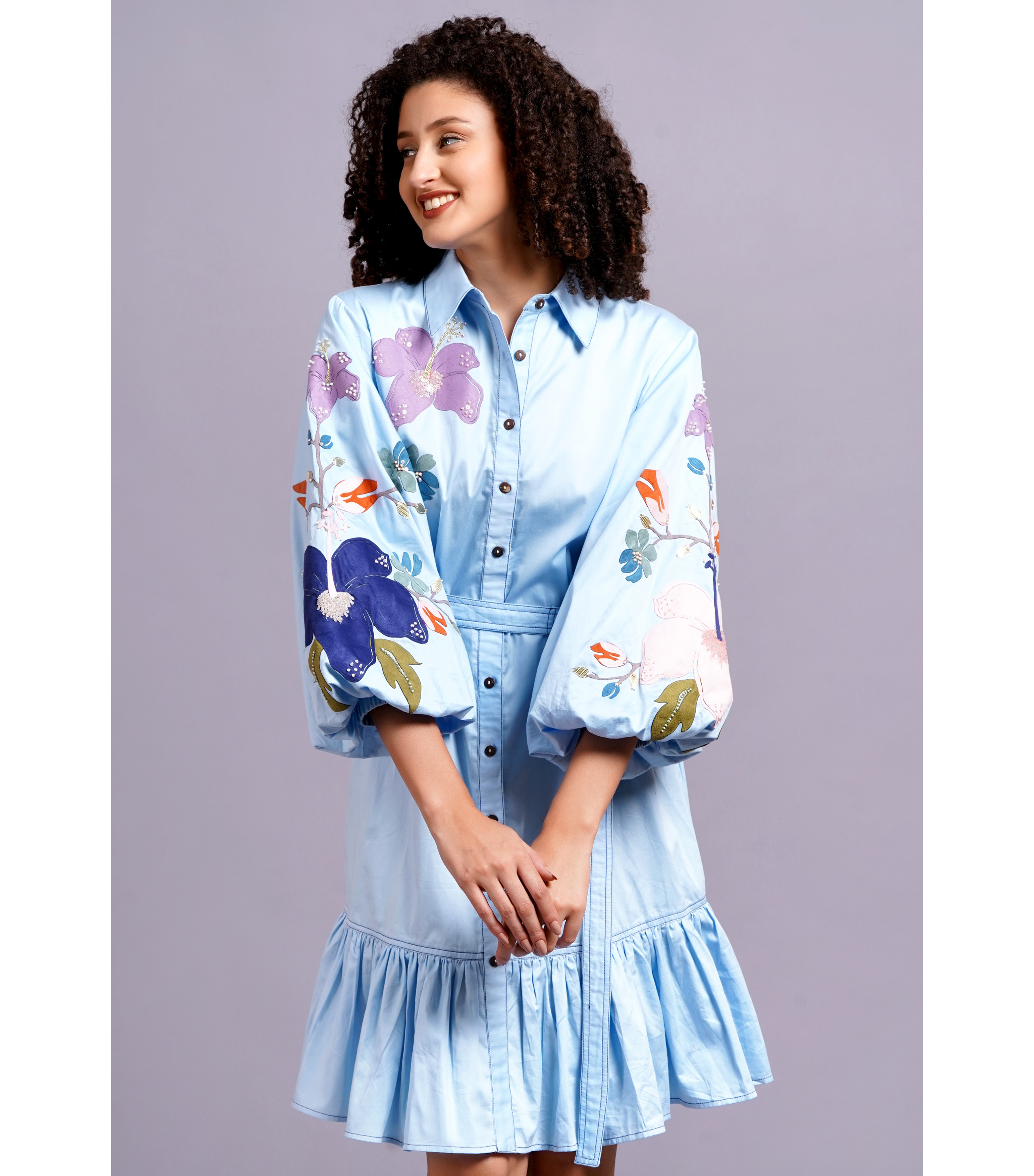 BOTANICAL DOUBLE TONE DRESS