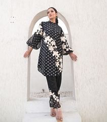 FLÉUR NOIR BANDHANI TUNIC SET