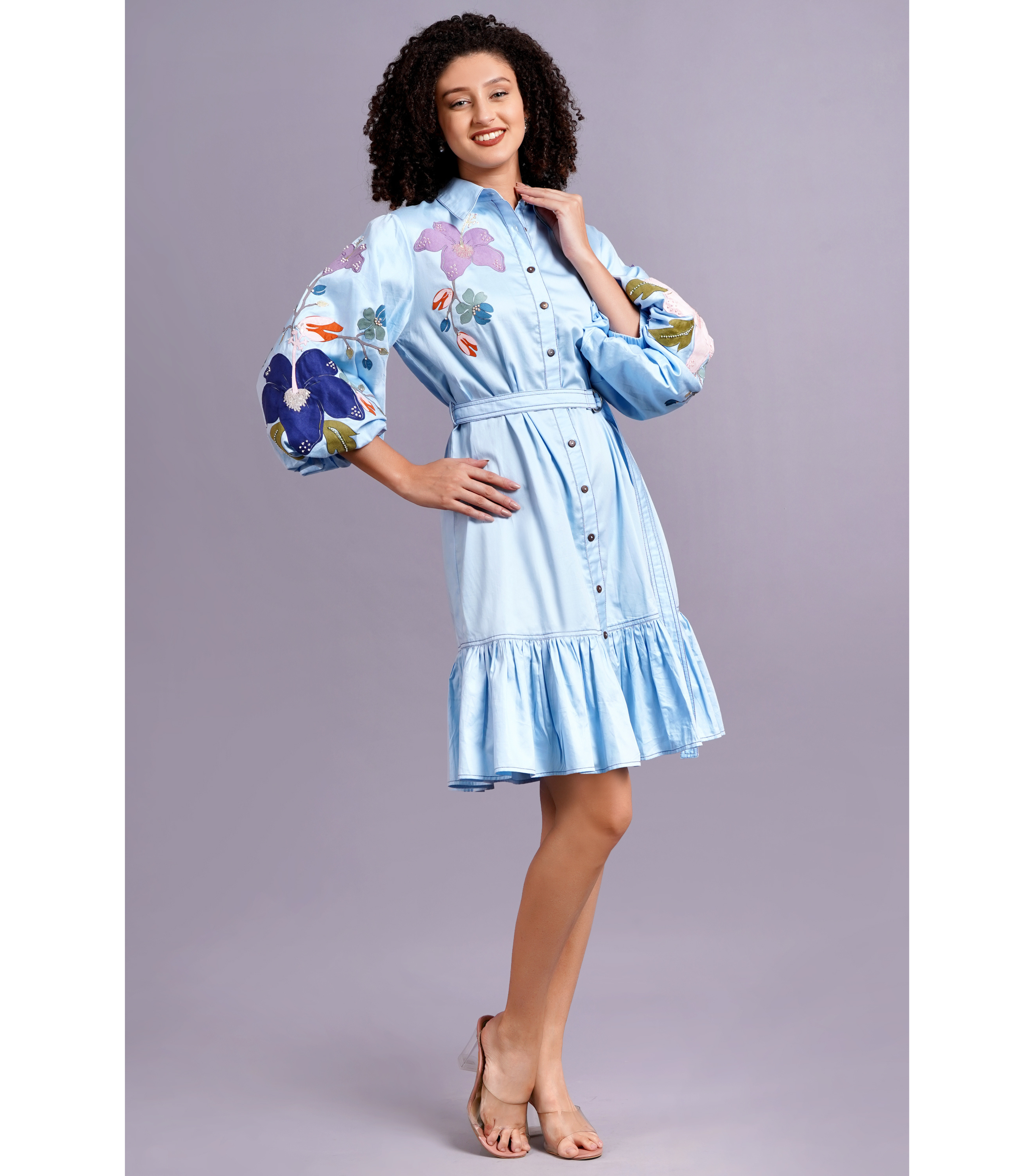 BOTANICAL DOUBLE TONE DRESS