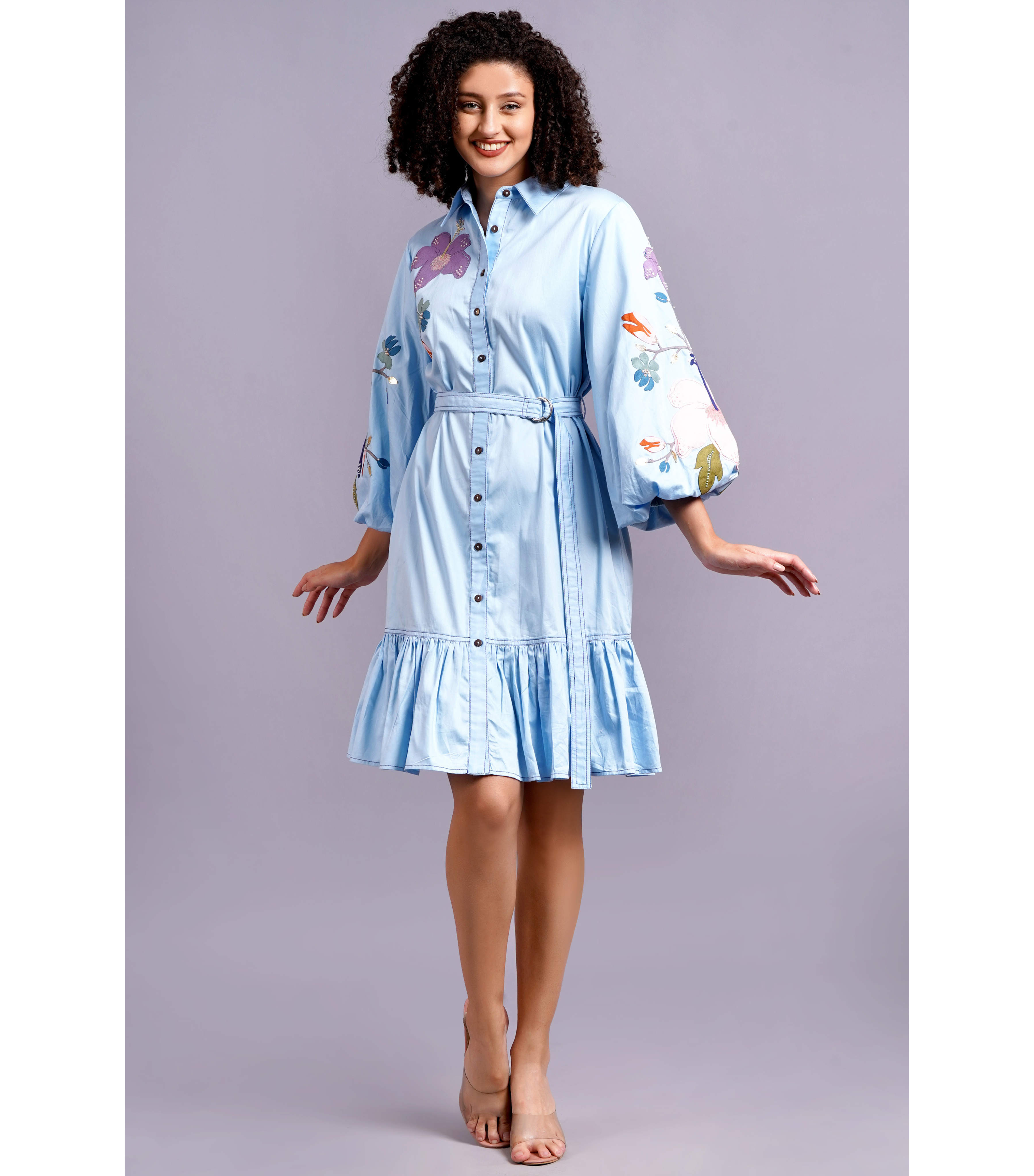 BOTANICAL DOUBLE TONE DRESS