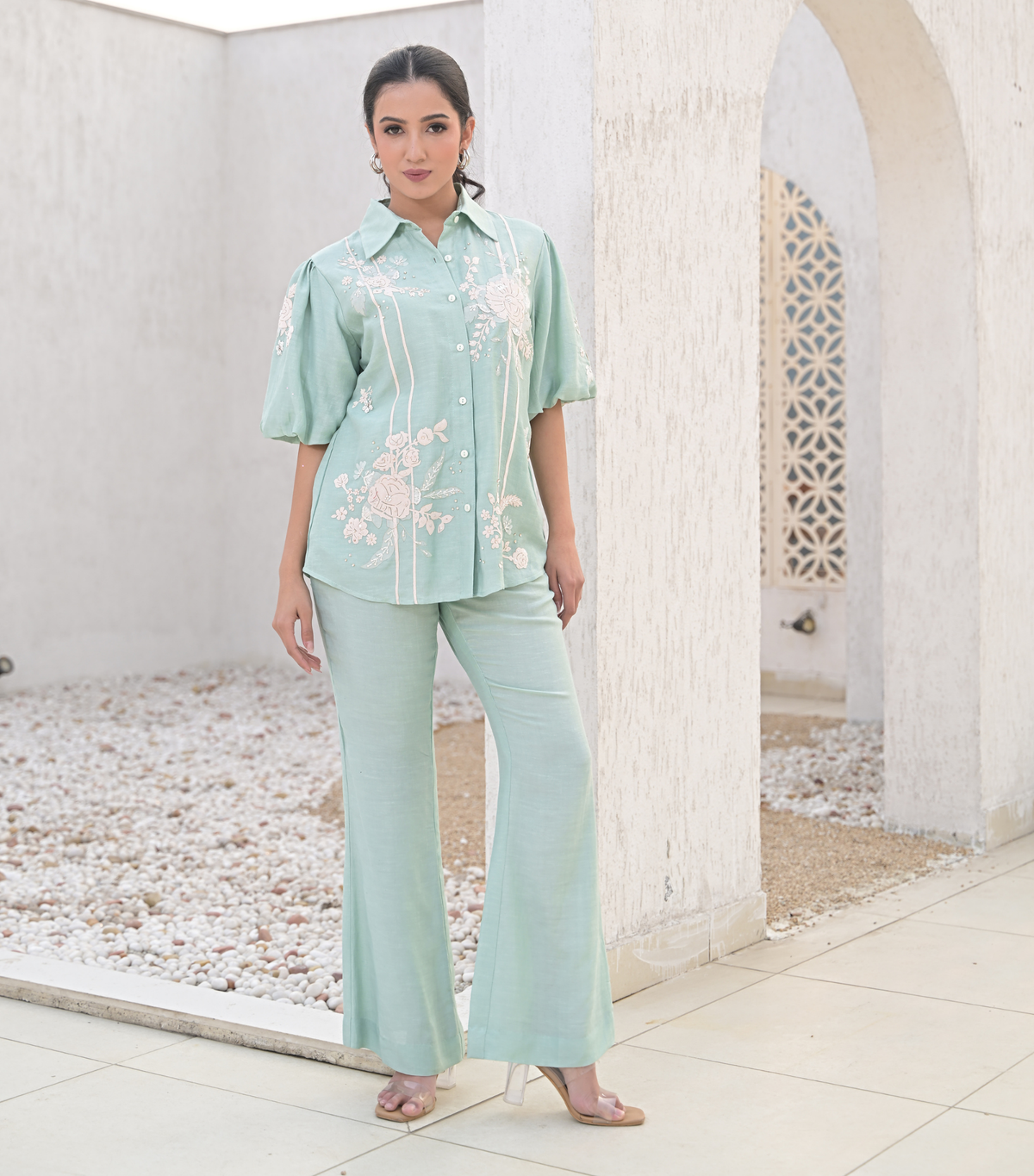 SEA BLUE INFLORESCENCE CO-ORD SET