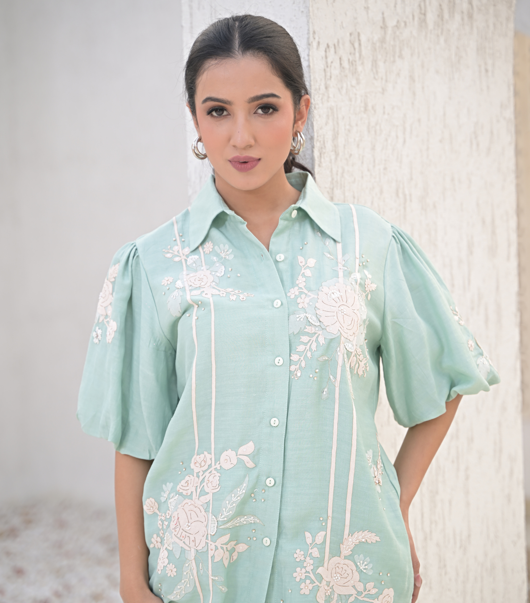 SEA BLUE INFLORESCENCE CO-ORD SET