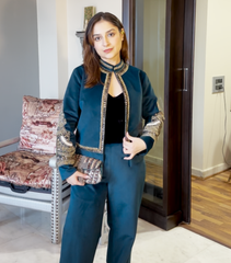 TANISHA ANAND - THE OBSIDIAN GLOW JACKET WITH PANTS SET