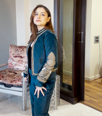 TANISHA ANAND - THE OBSIDIAN GLOW JACKET WITH PANTS SET