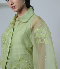PEARL PETAL SHIRT WITH KNOT SKIRT SET