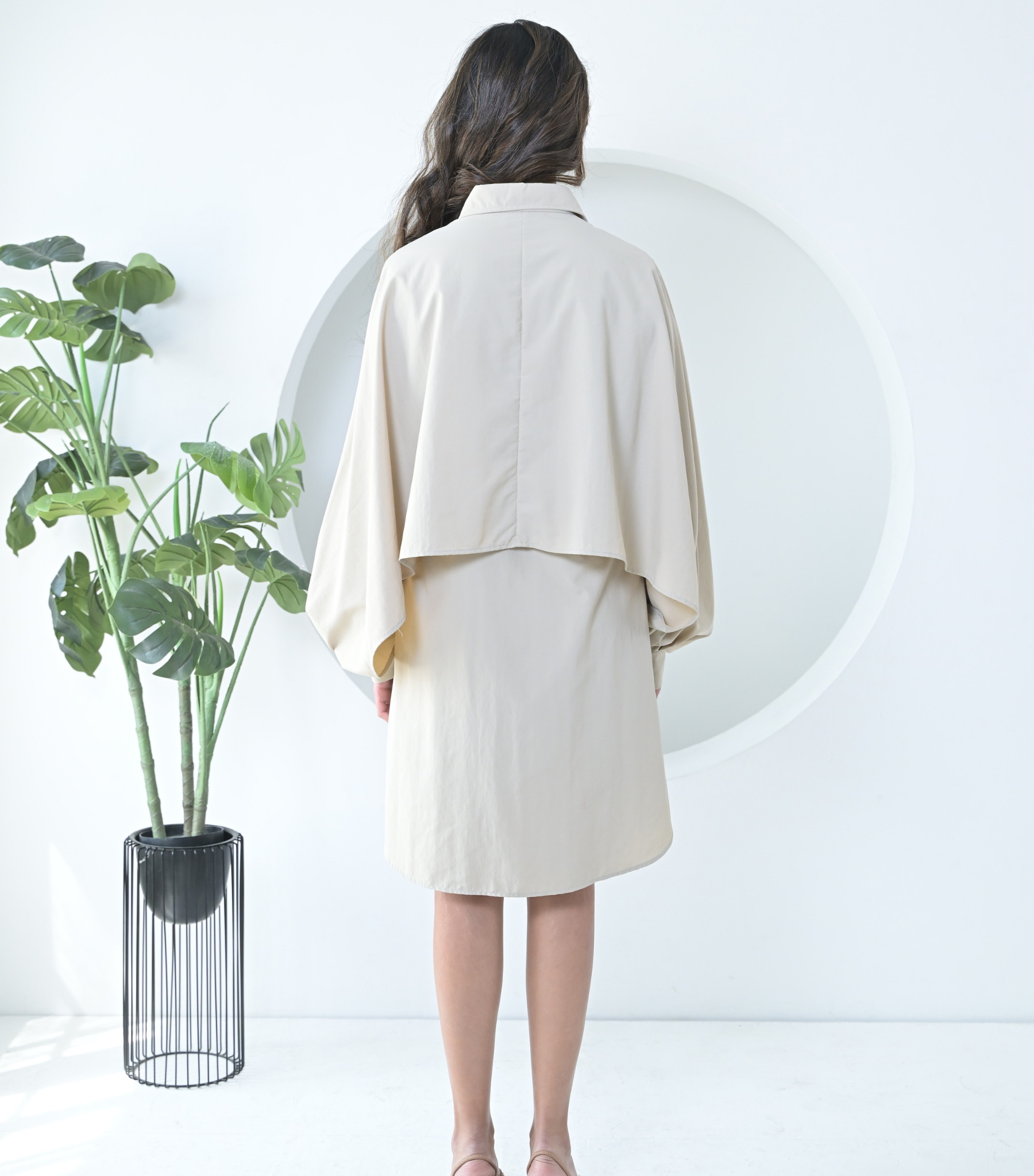 BEIGE NOCTURNE ECLIPSE DRESS