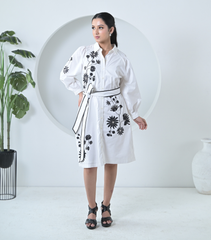 NOIR PETALINE DRESS