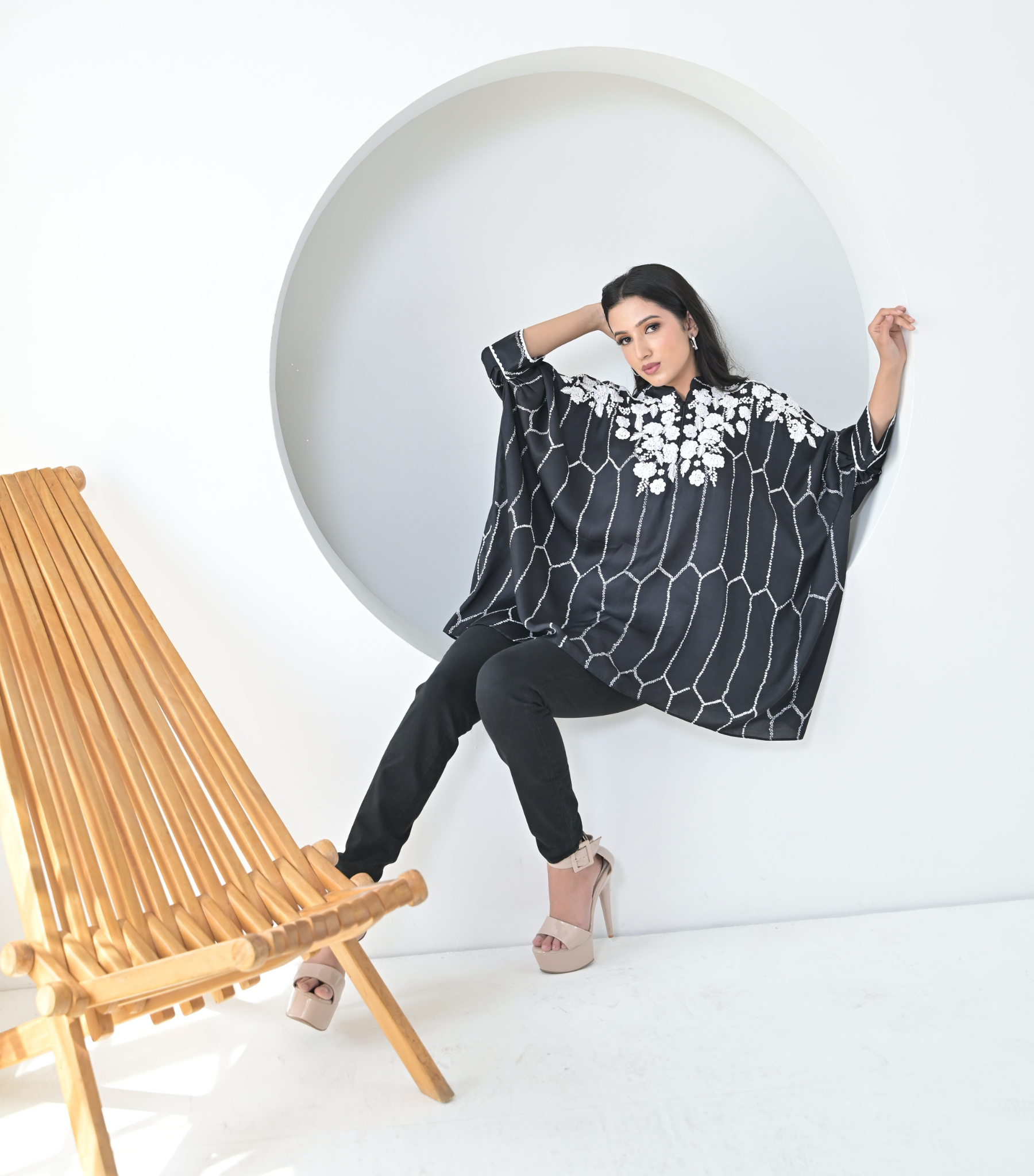 ALBASTER PETAL BANDHANI KAFTAN