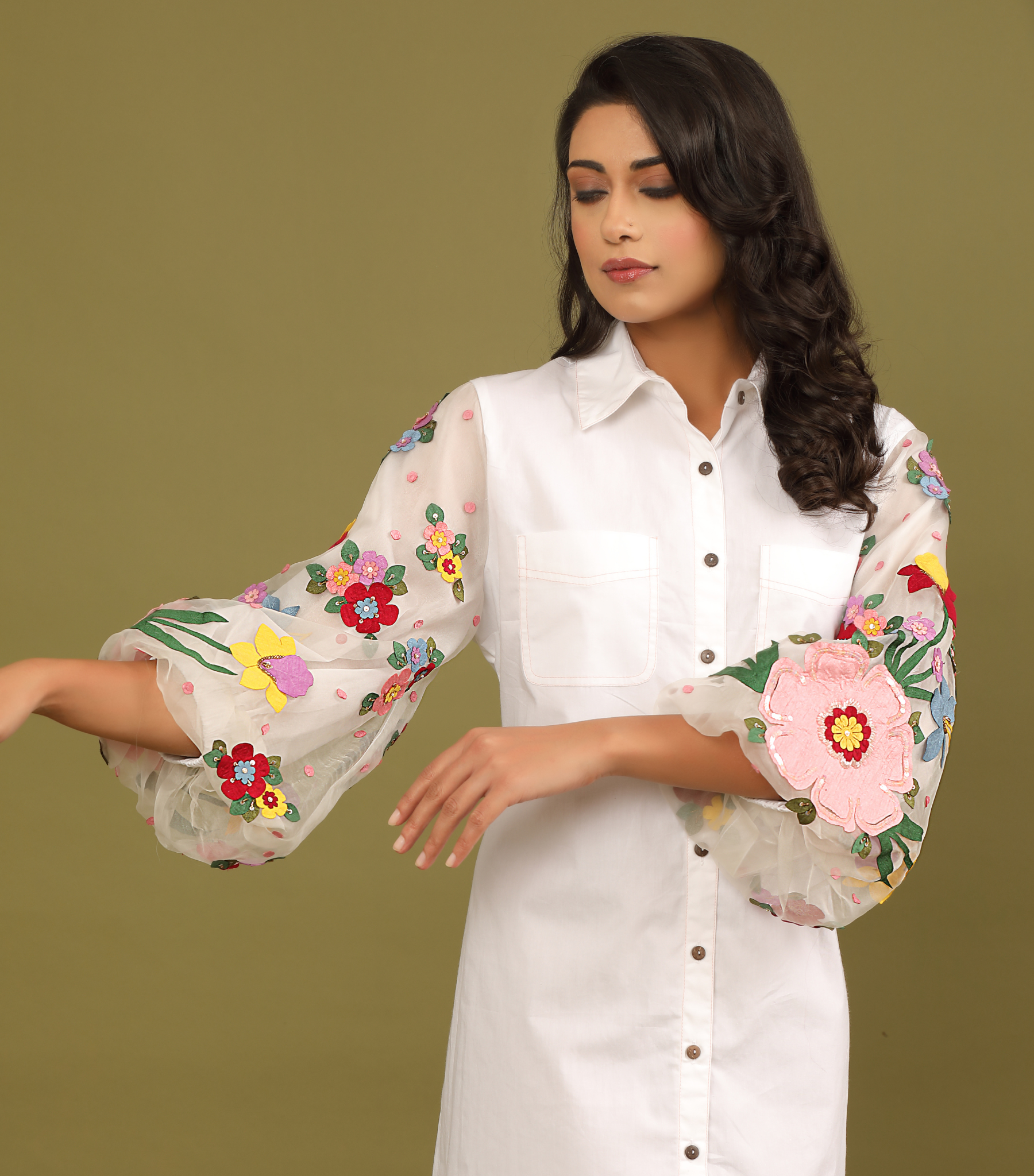 BADABAGH BLOOM SHIRT STYLE DRESS