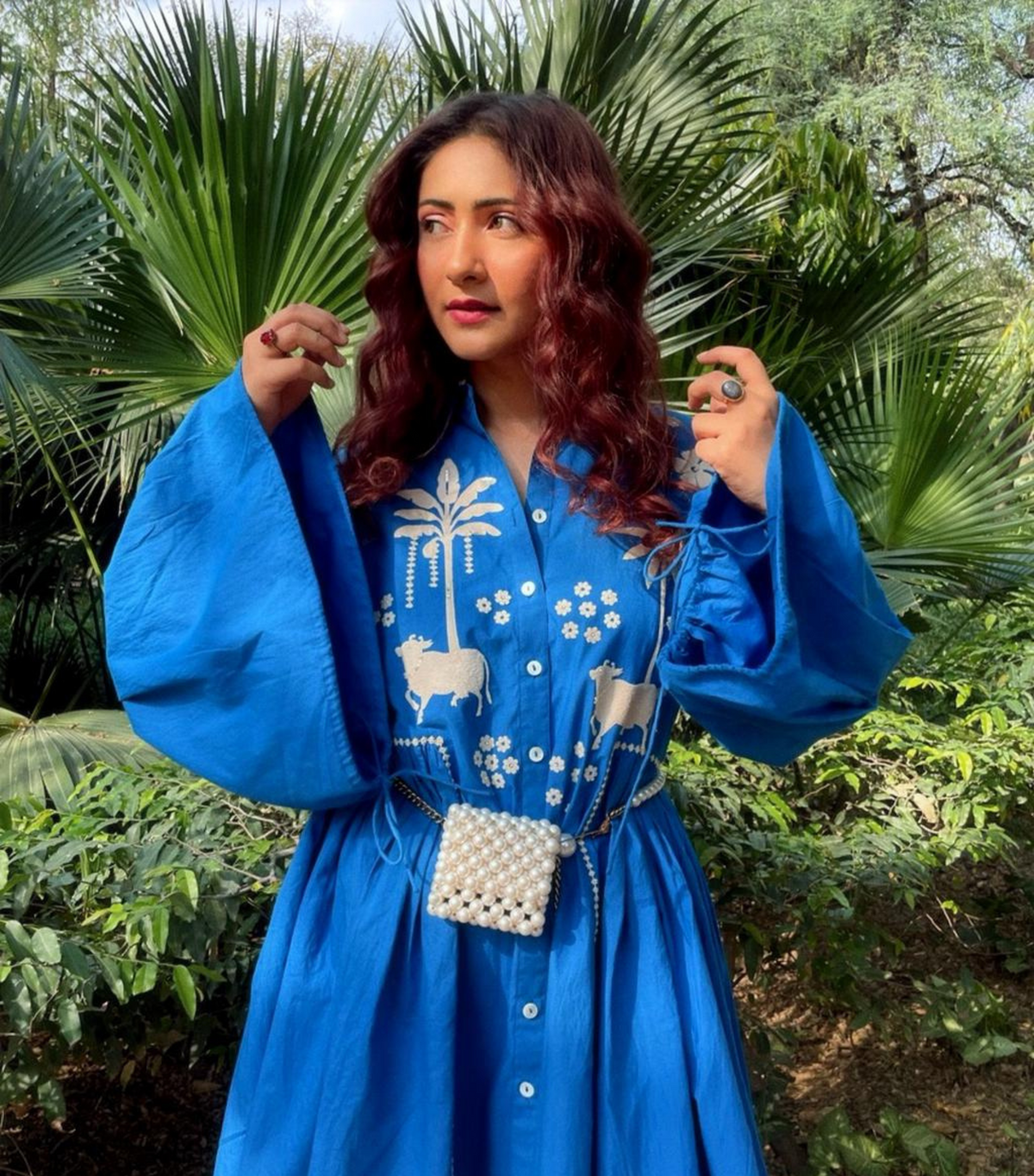 Devika Pathak DEVIKA PATHAK - PICHWAI LACE DRESS – Ruchika & Mallika Pret Wear
