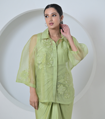 PEARL PETAL SHIRT WITH KNOT SKIRT SET