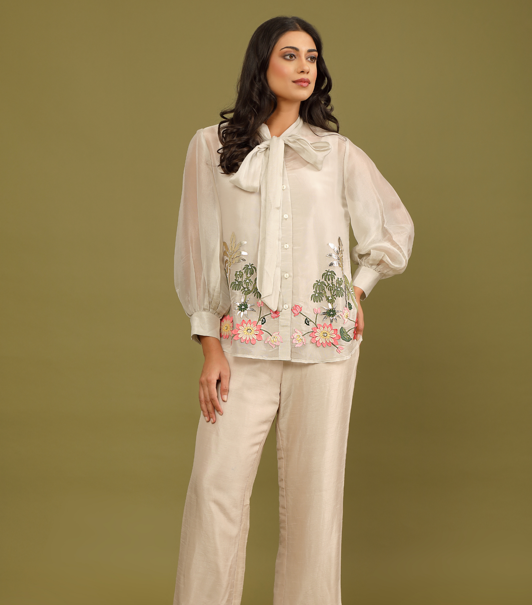 BEIGE PICHWAI CO-ORD SET