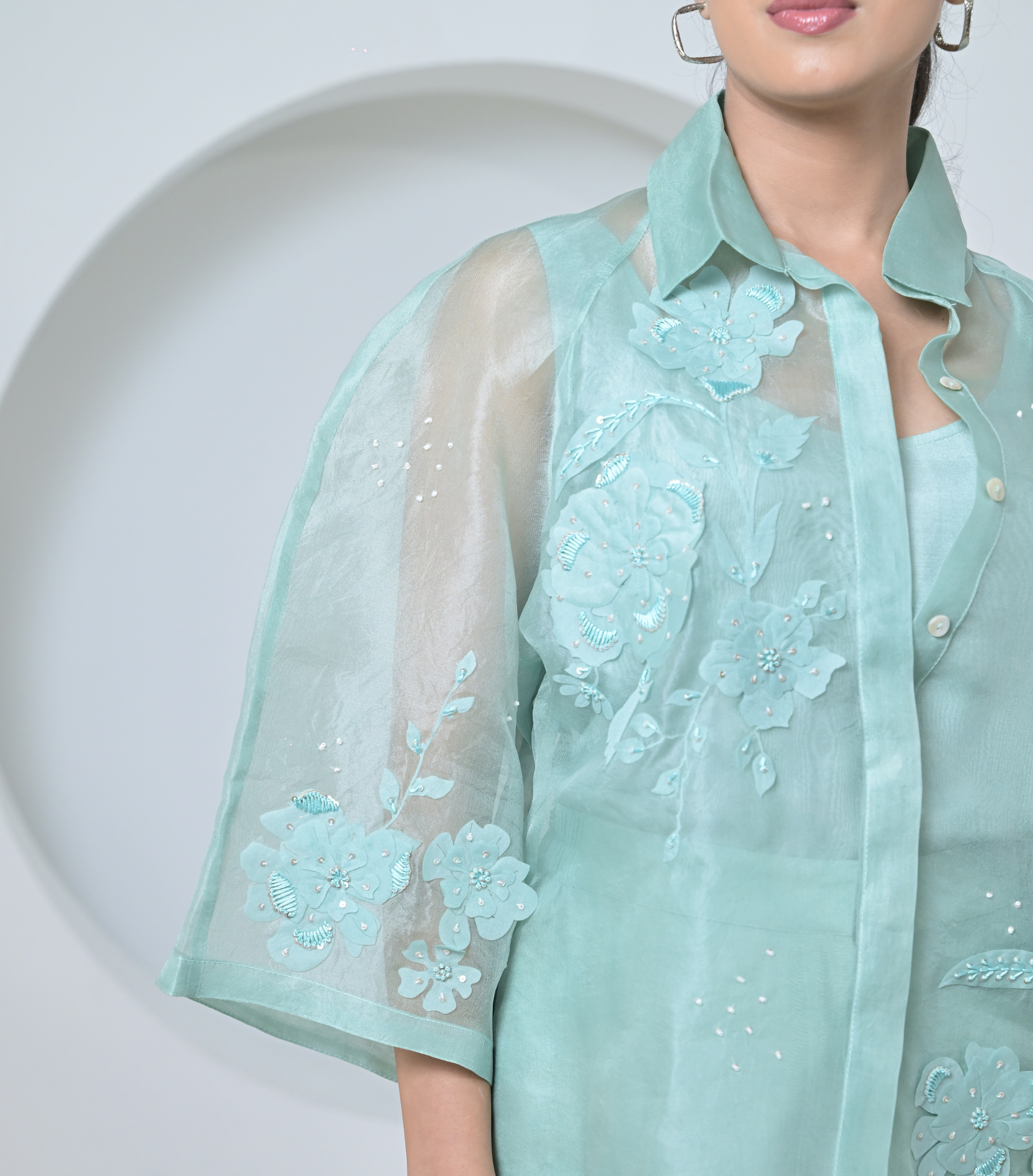 PEARL PETAL SHIRT WITH PANT SET