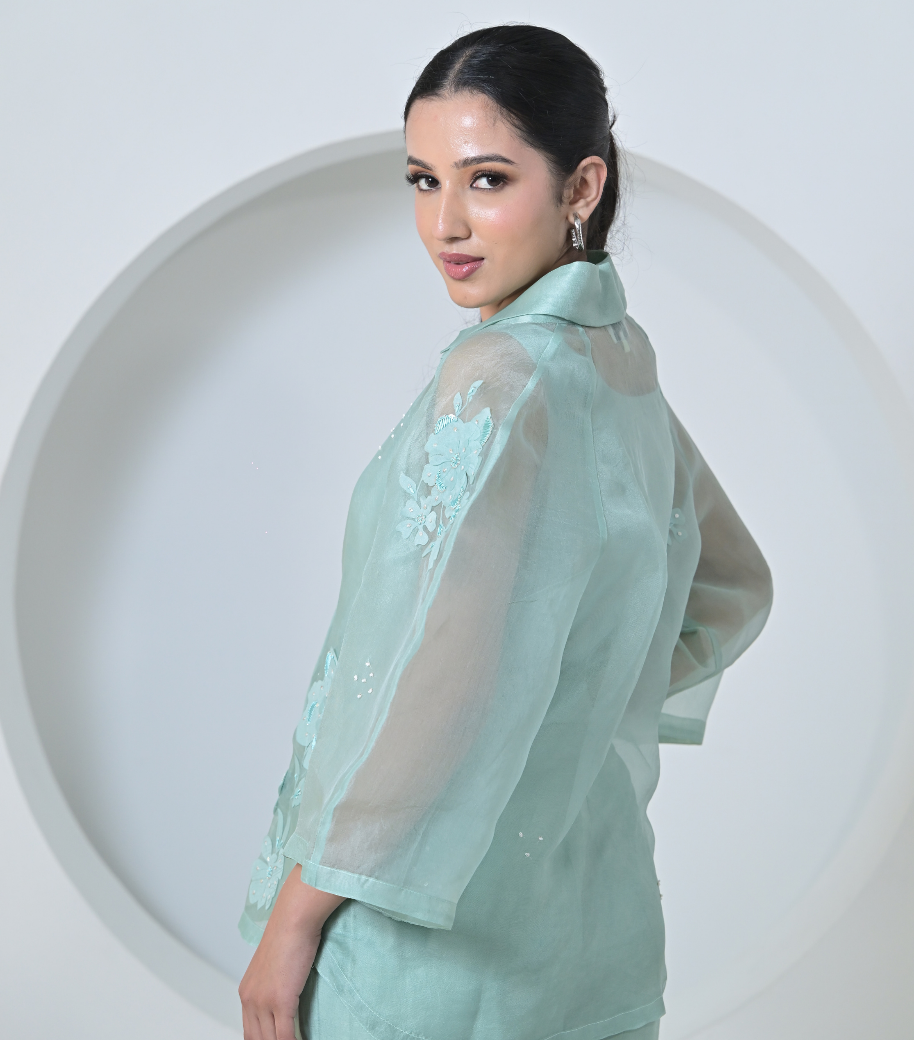 PEARL PETAL SHIRT WITH PANT SET