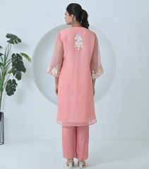 IVORY GARDEN ORGANZA LONG KURTA SET