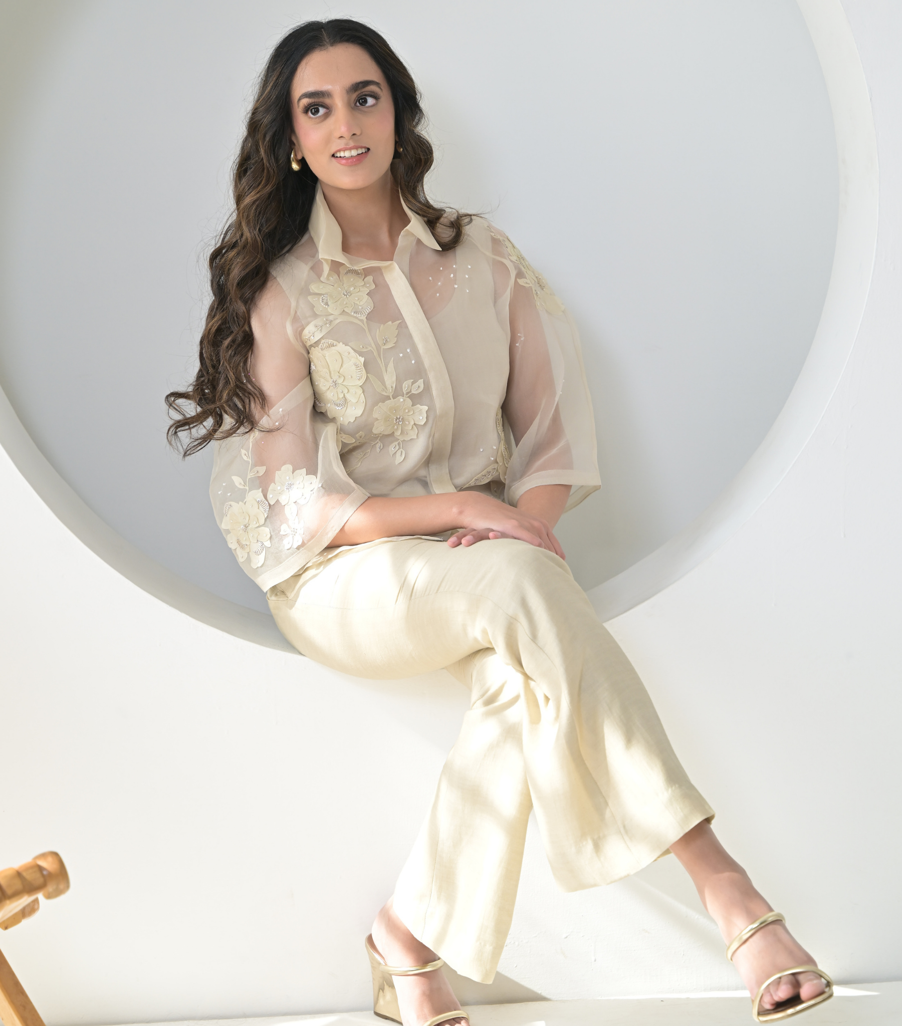 PEARL PETAL SHIRT WITH PANT SET