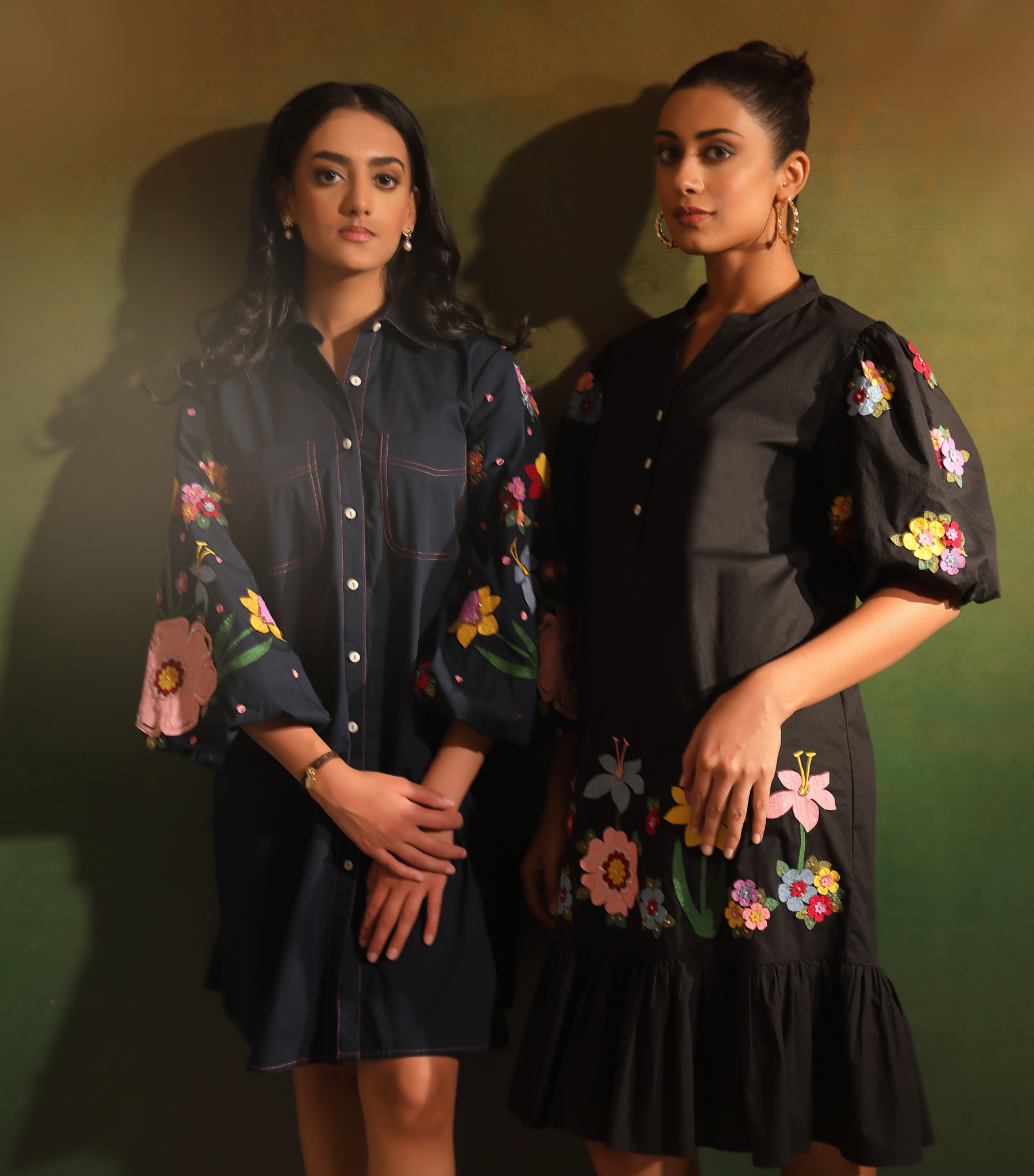 BLACK BLOOM BADABAGH BOTTOM FRILL DRESS