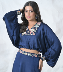 KHUSHBOO RAGLAN TOP AND SKIRT SET