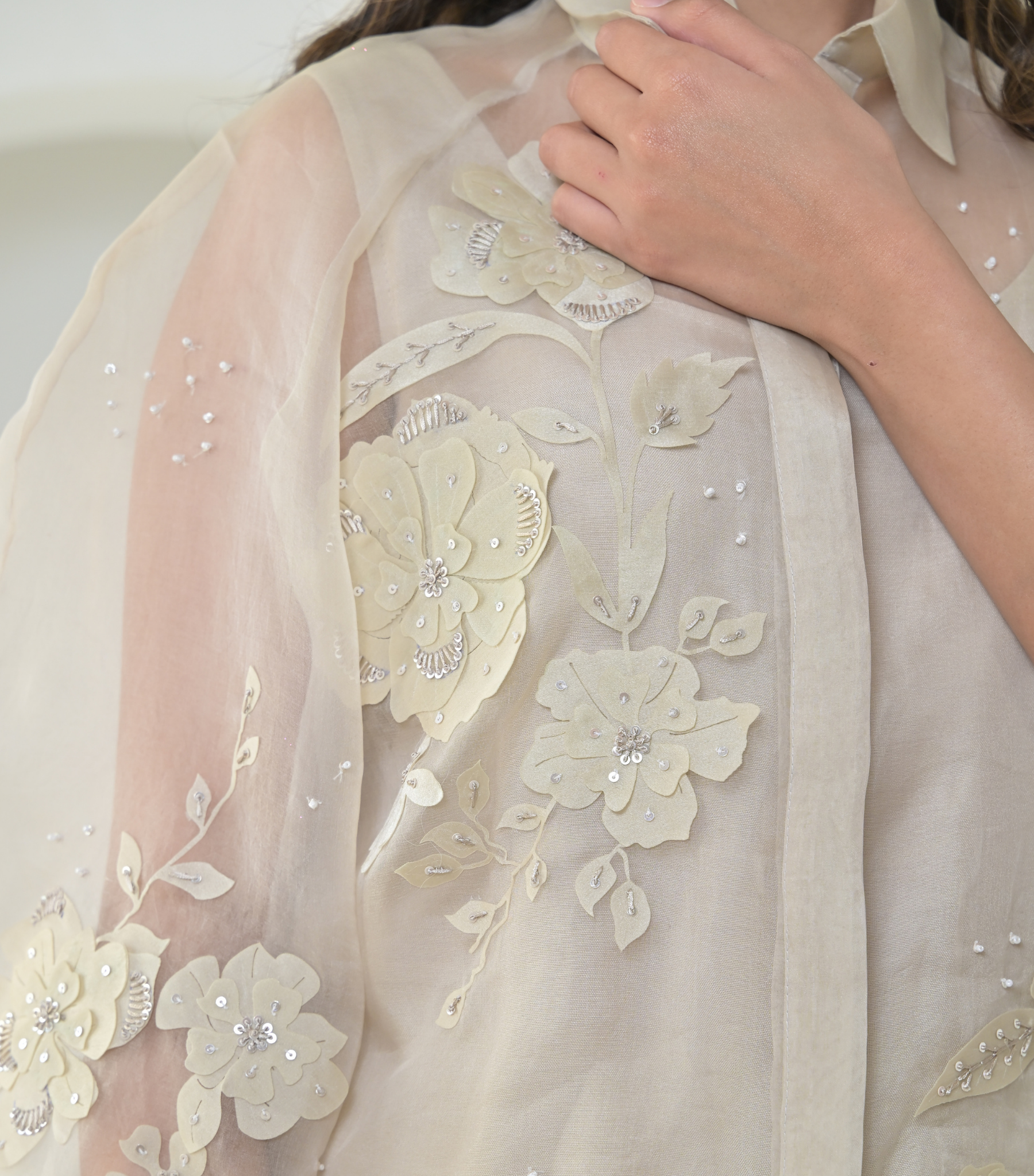 PEARL PETAL SHIRT WITH PANT SET