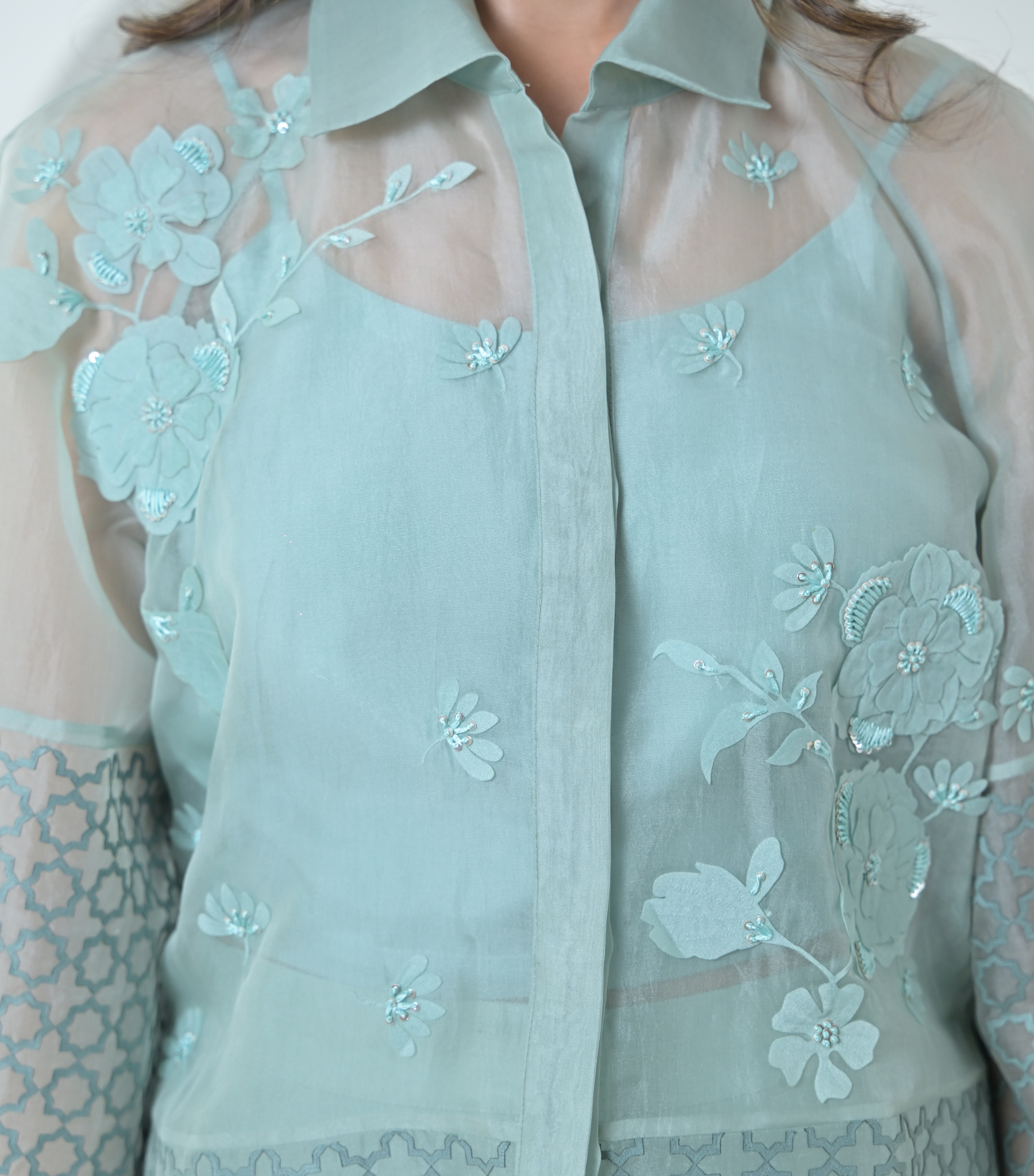 PEARL PETAL JAALI SHIRT WITH PANT SET