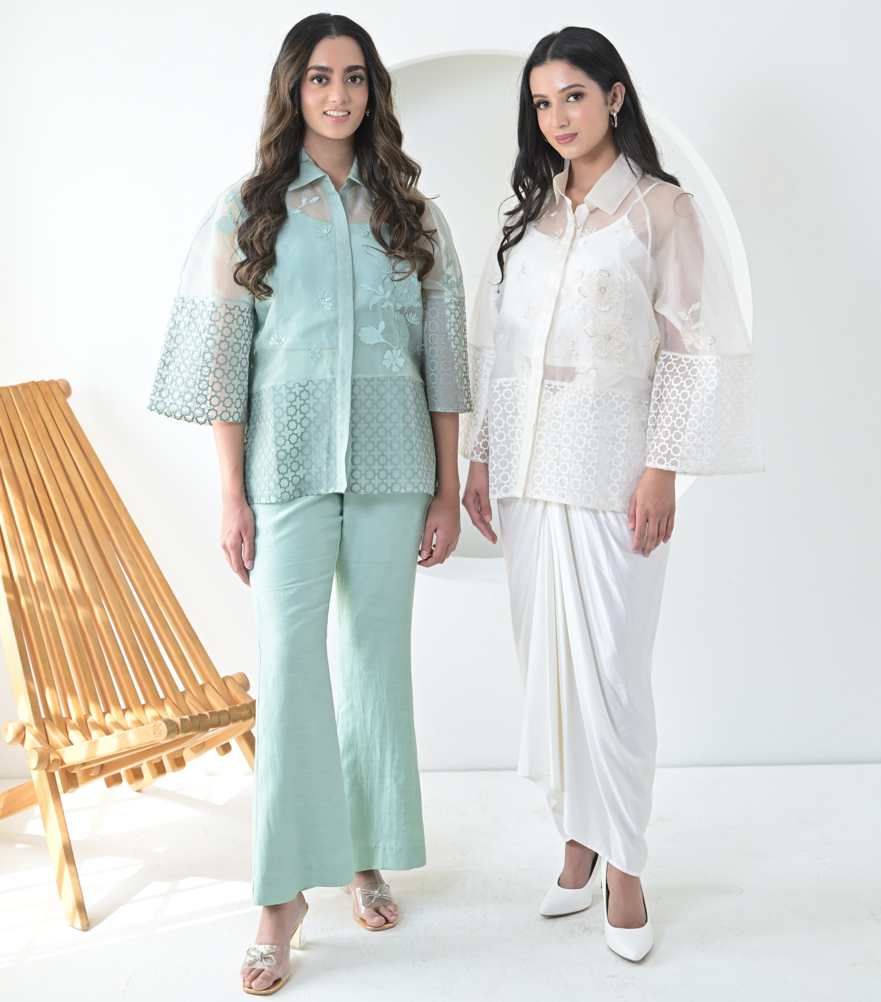 PEARL PETAL JAALI SHIRT WITH PANT SET