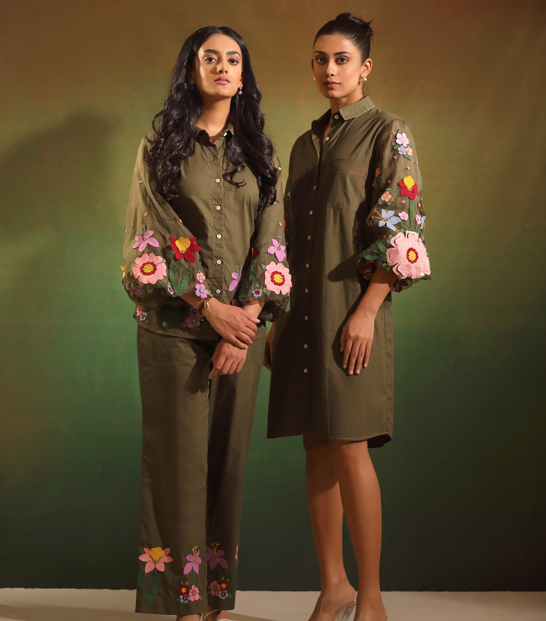 OLIVE GARDEN BLOOM BADABAGH SHIRT STYLE DRESS