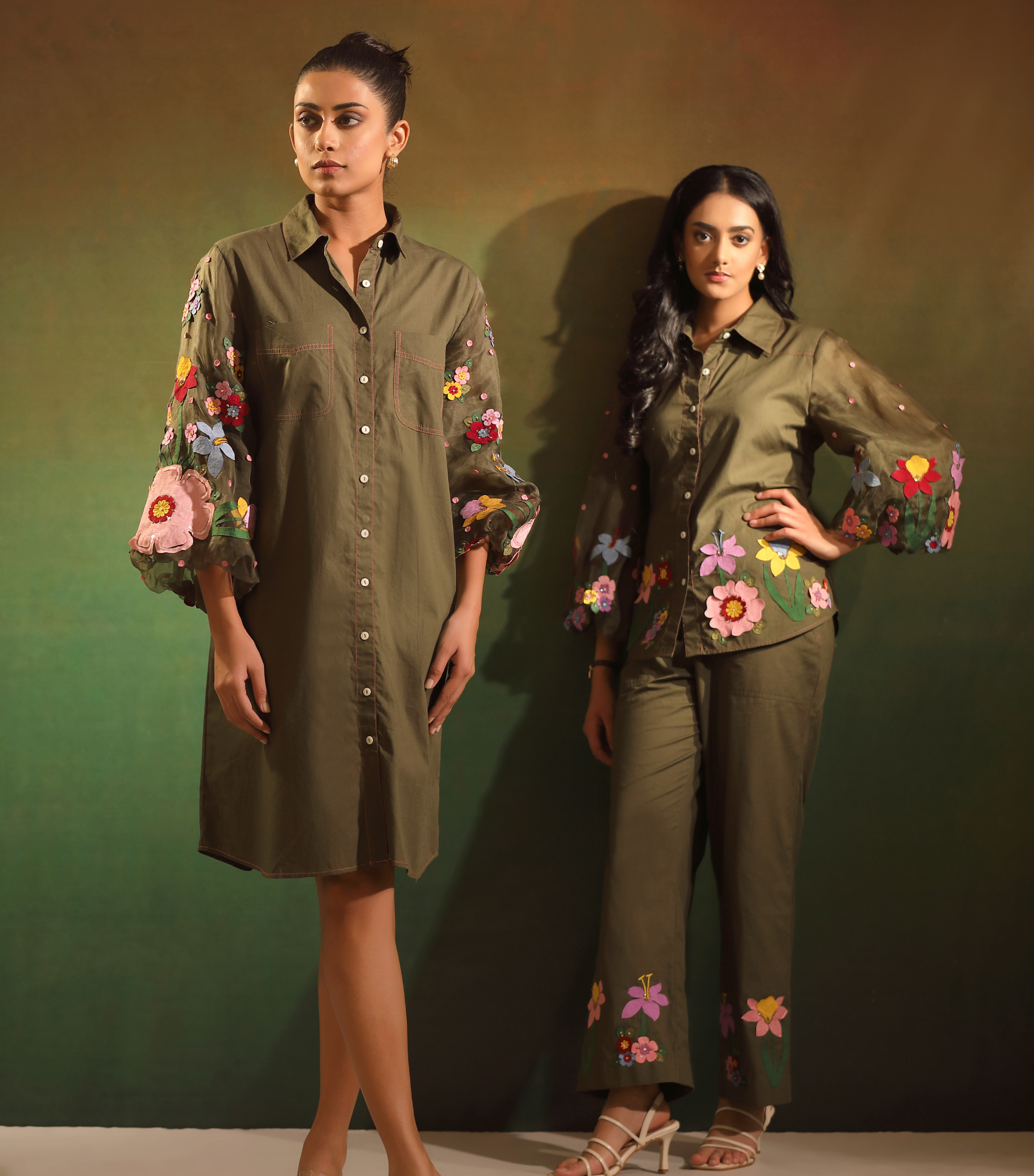 OLIVE GARDEN BLOOM BADABAGH SHIRT STYLE DRESS