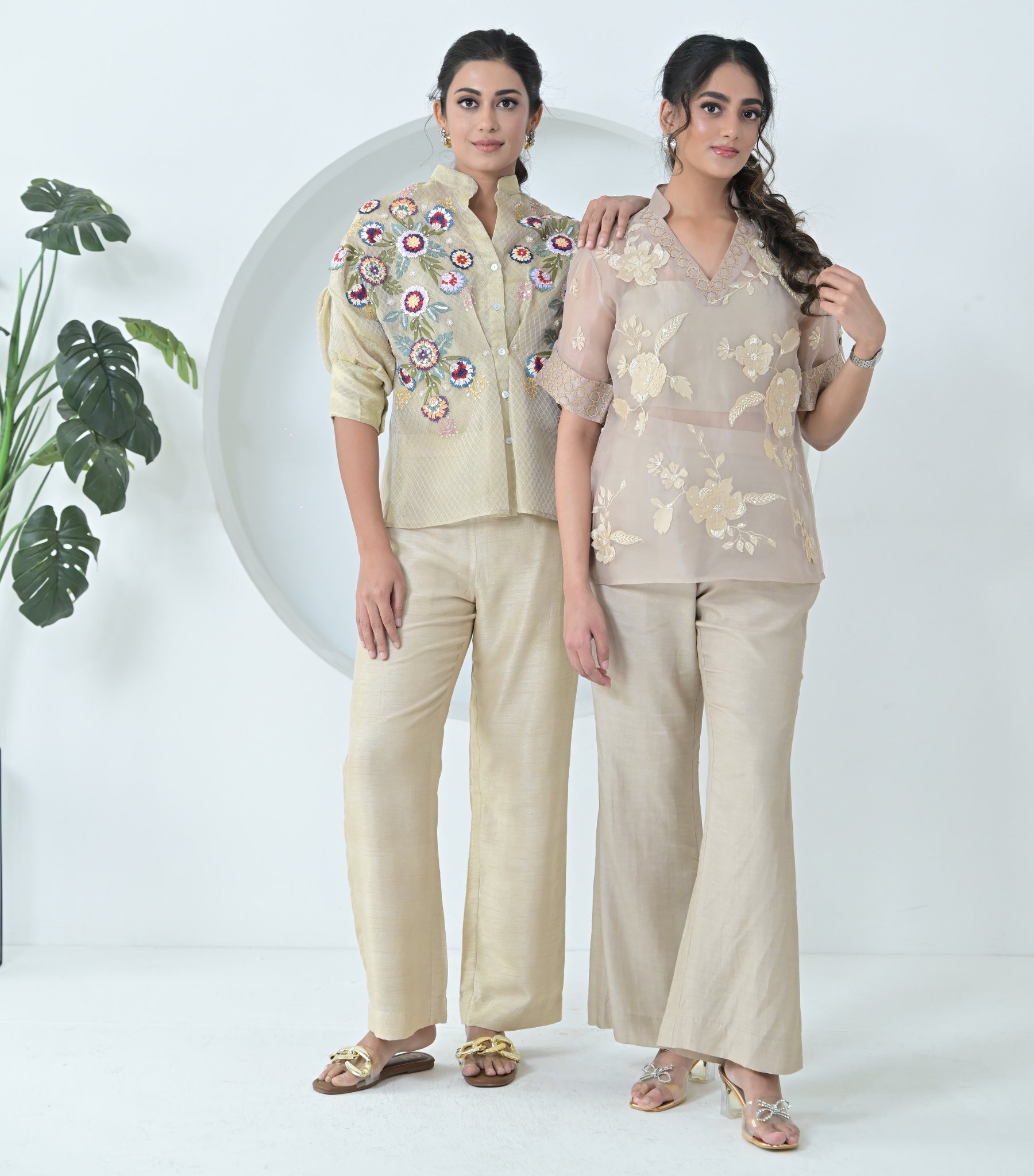 PHOOL-PAATI TEXTURED ORGANZA SHIRT COORD SET