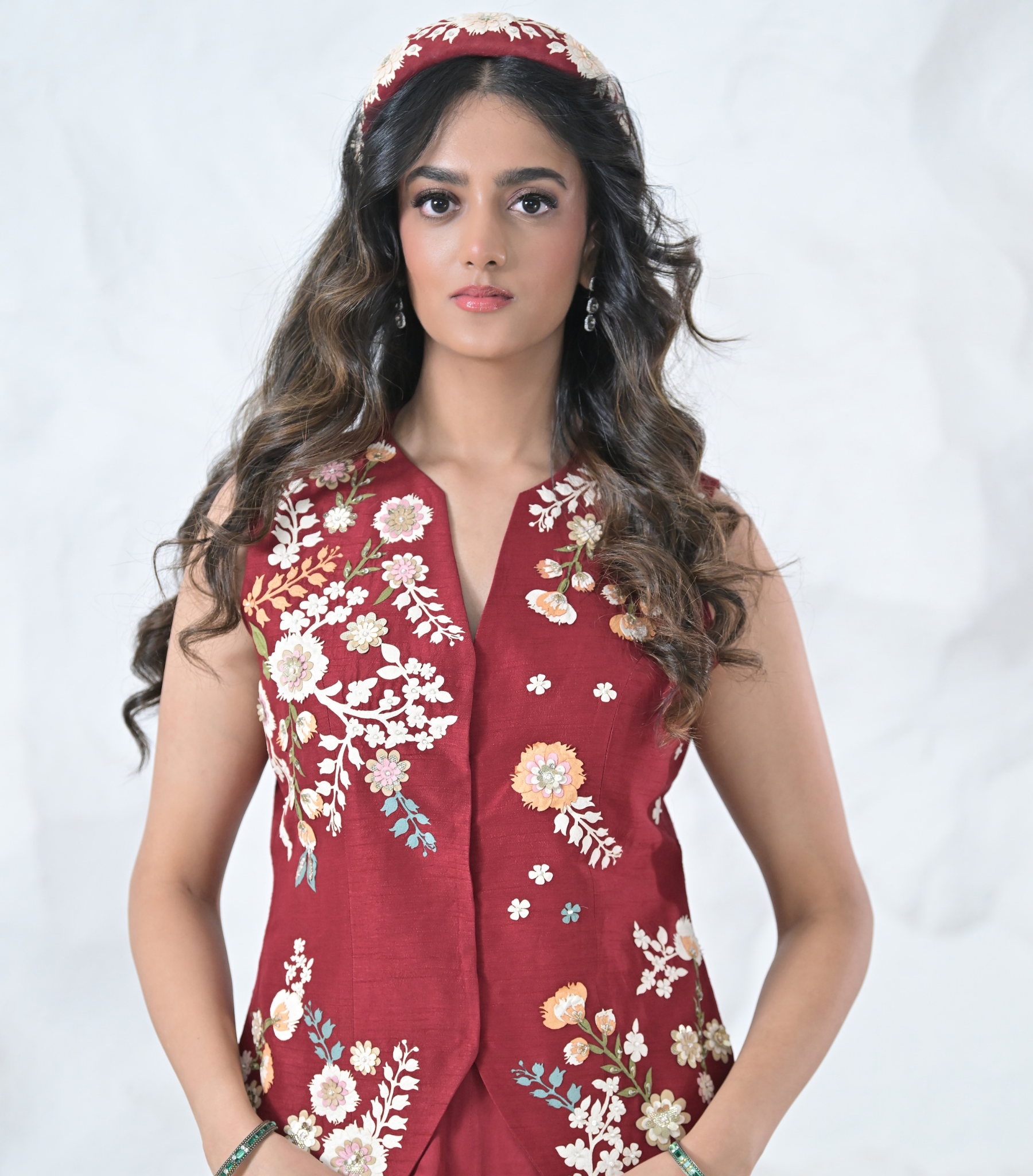 PHOOL-PATTI VEST COAT WITH PANT SET