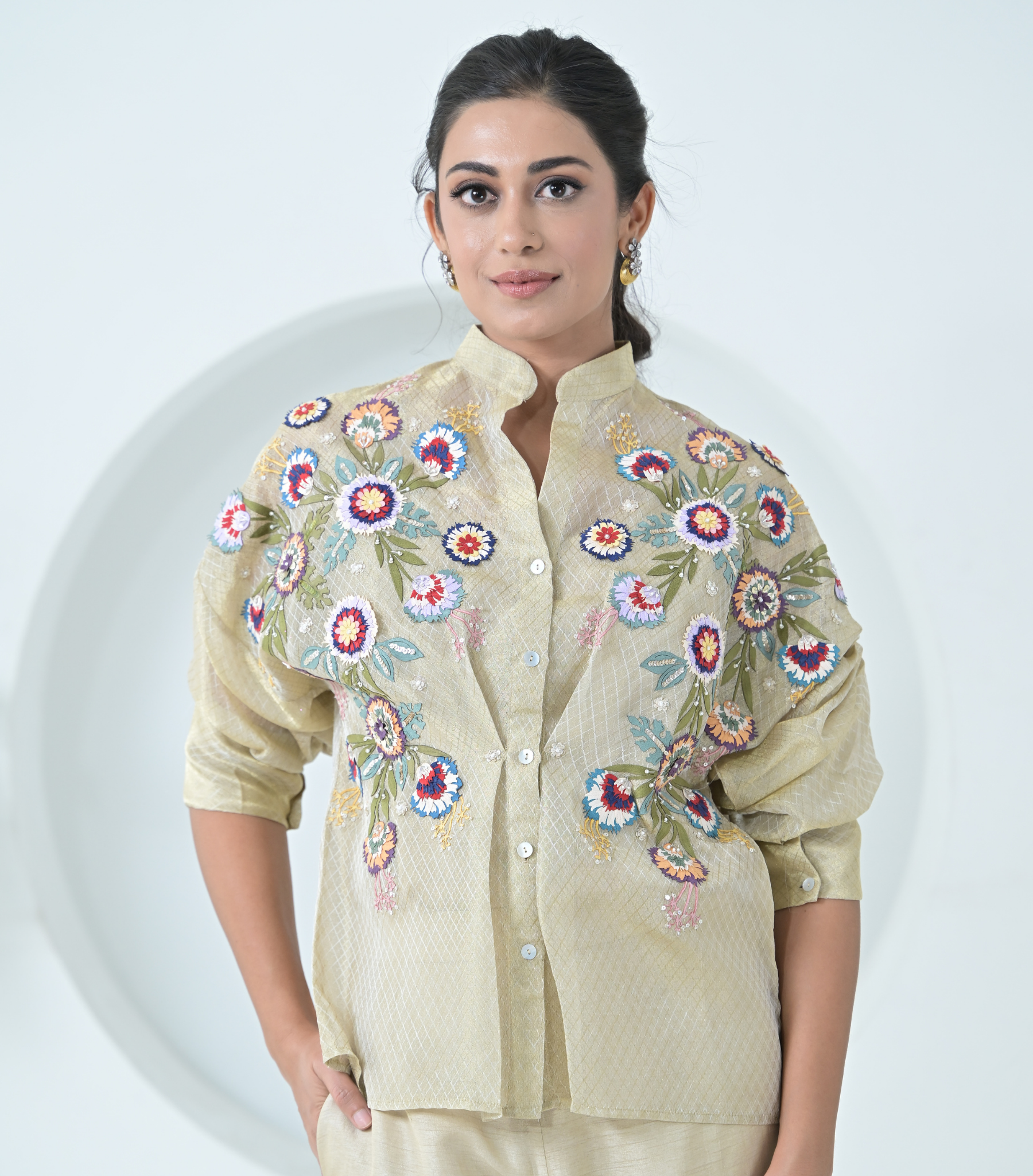 PHOOL-PAATI TEXTURED ORGANZA SHIRT COORD SET