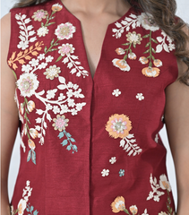 PHOOL-PATTI VEST COAT WITH PANT SET