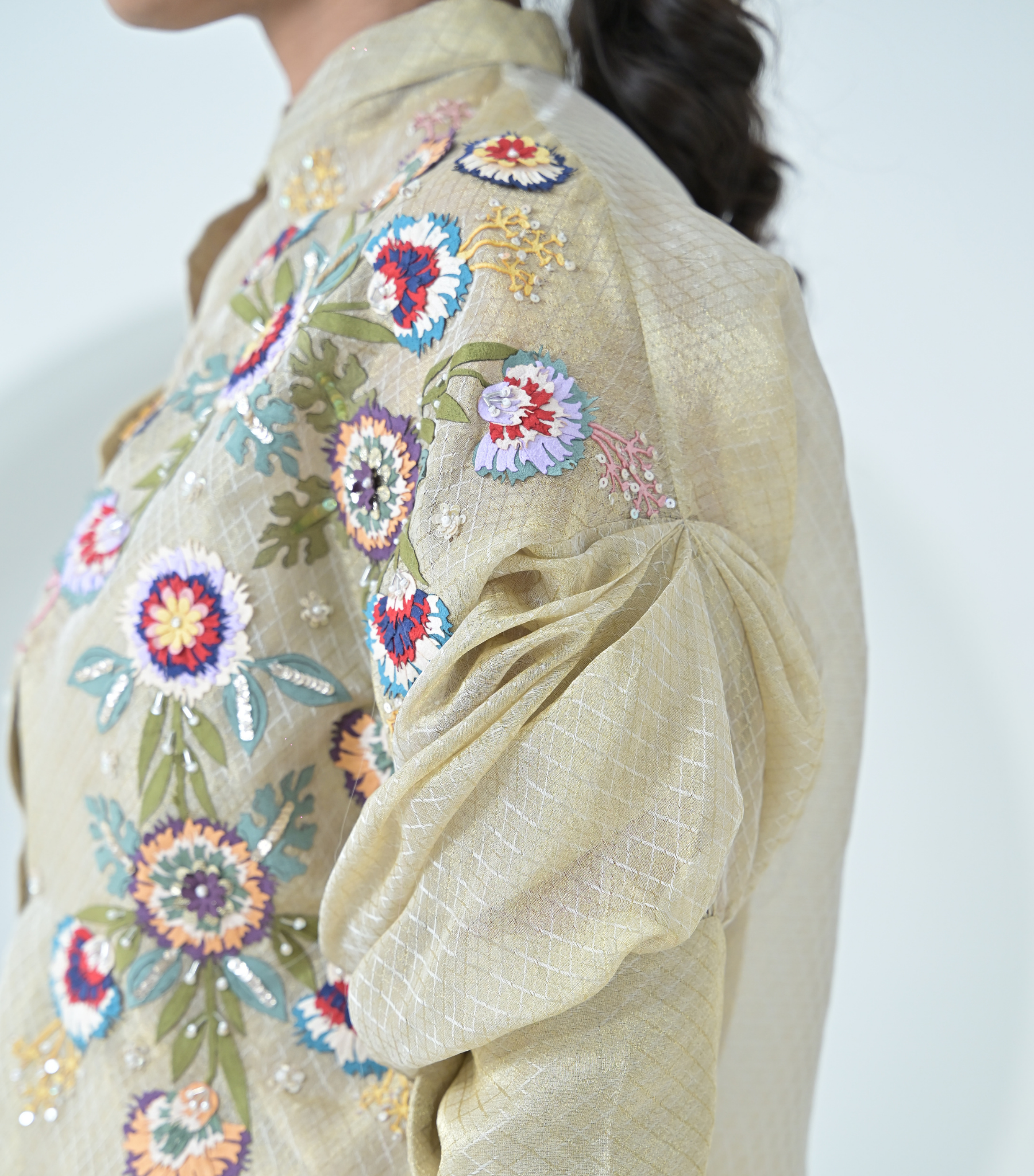 PHOOL-PAATI TEXTURED ORGANZA SHIRT COORD SET