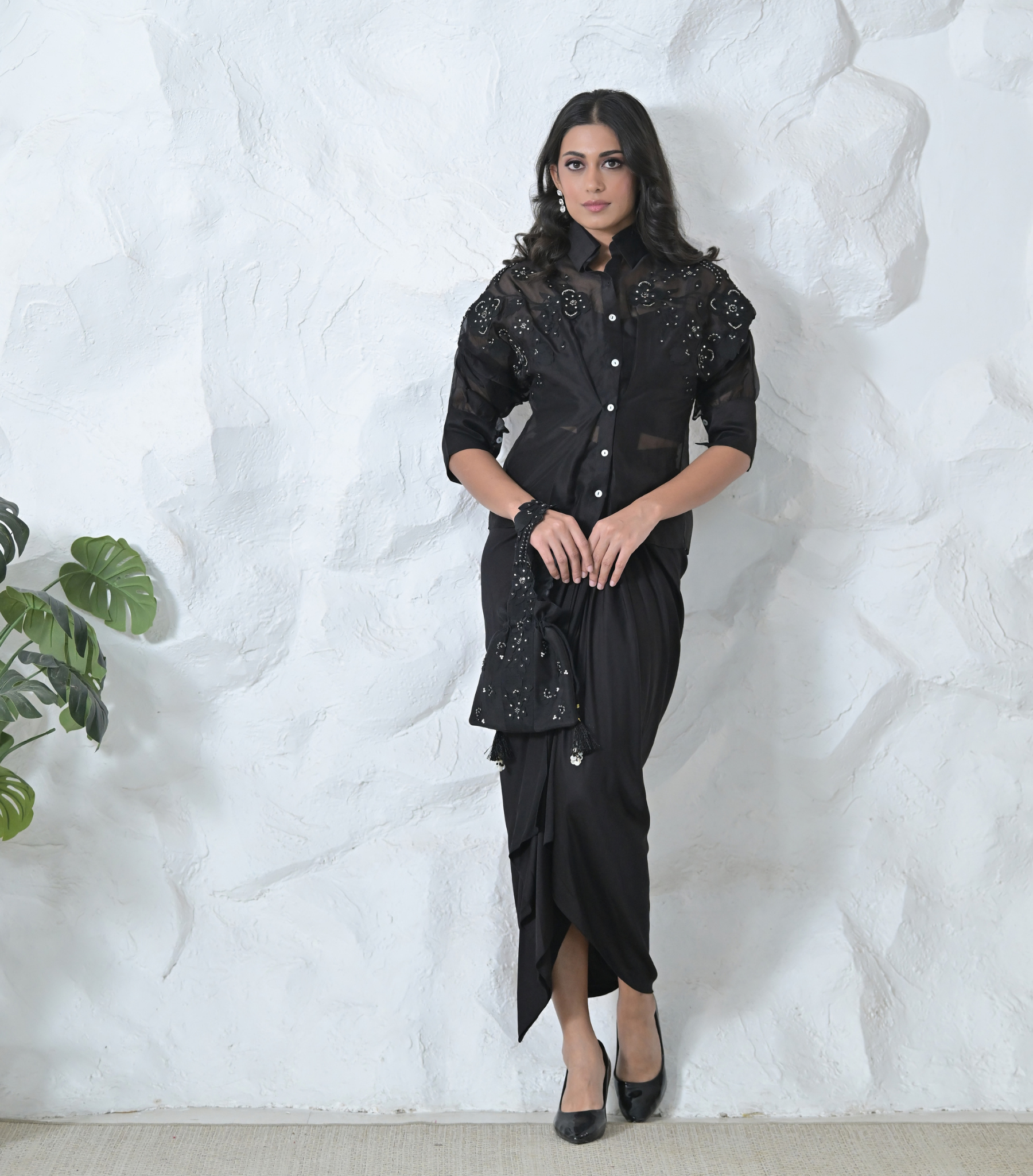FLORIS SHIRT WITH PLEATED SKIRT SET