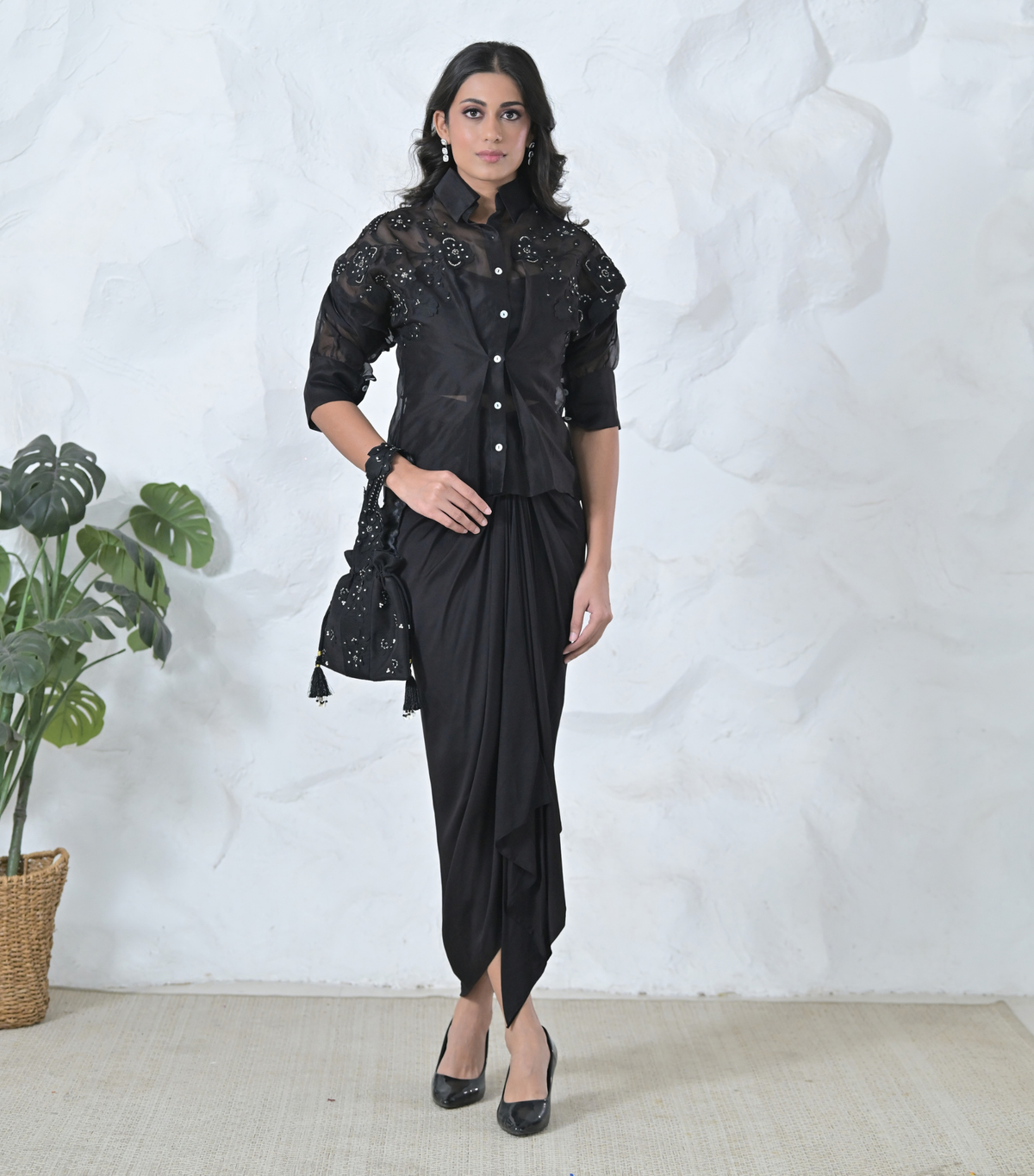 FLORIS SHIRT WITH PLEATED SKIRT SET