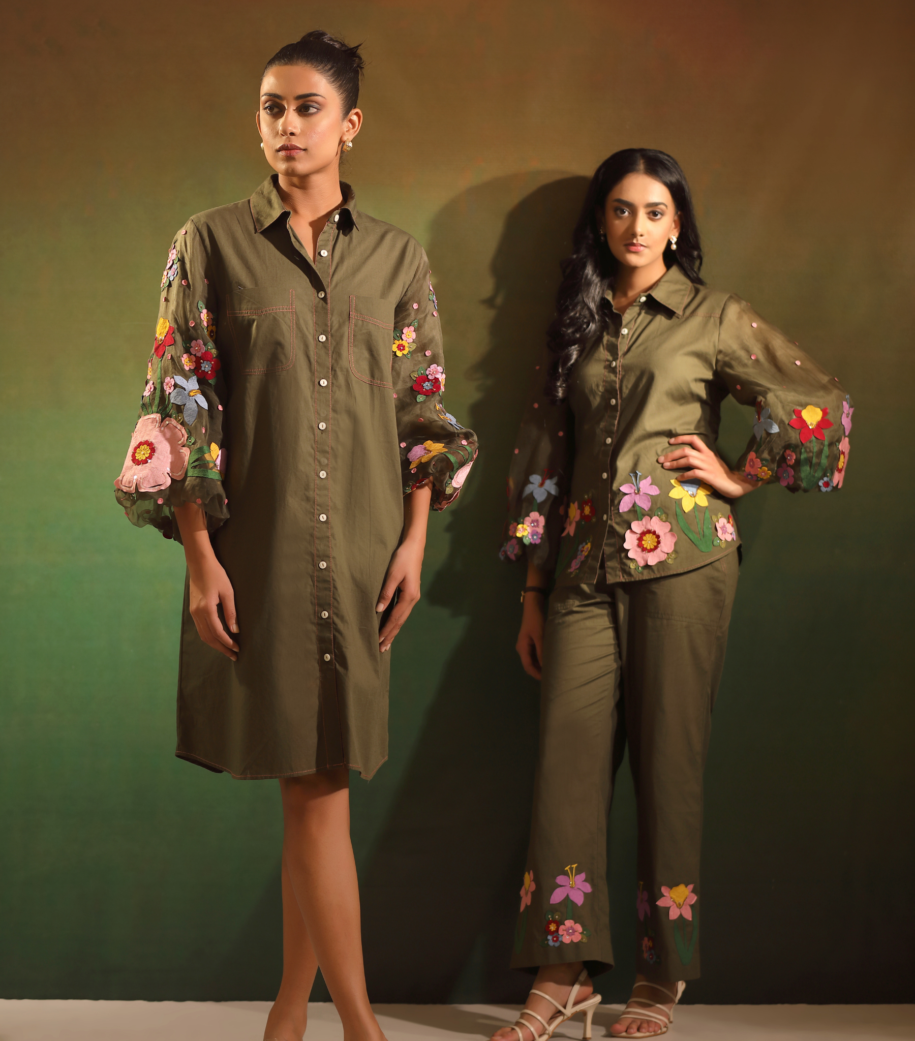 OLIVE BADABAGH CLASSIC CO-ORD SET
