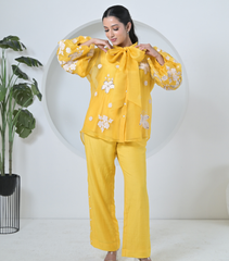 IVORY GARDEN BOW TIE-UP CO-ORD SET