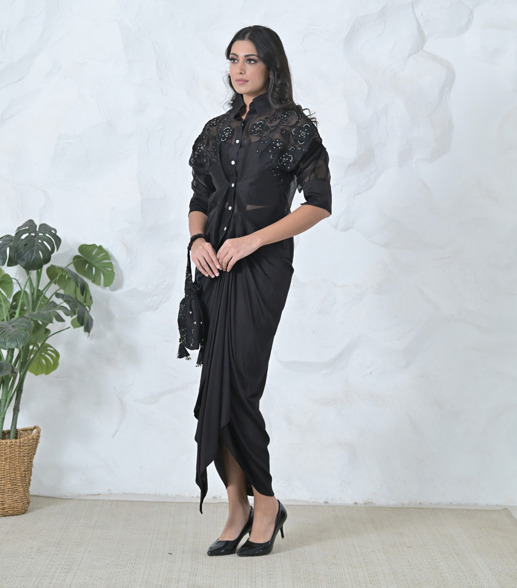 FLORIS SHIRT WITH PLEATED SKIRT SET