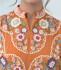 PHOOL-PATTI ANARKALI DRESS WITH DUPATTA