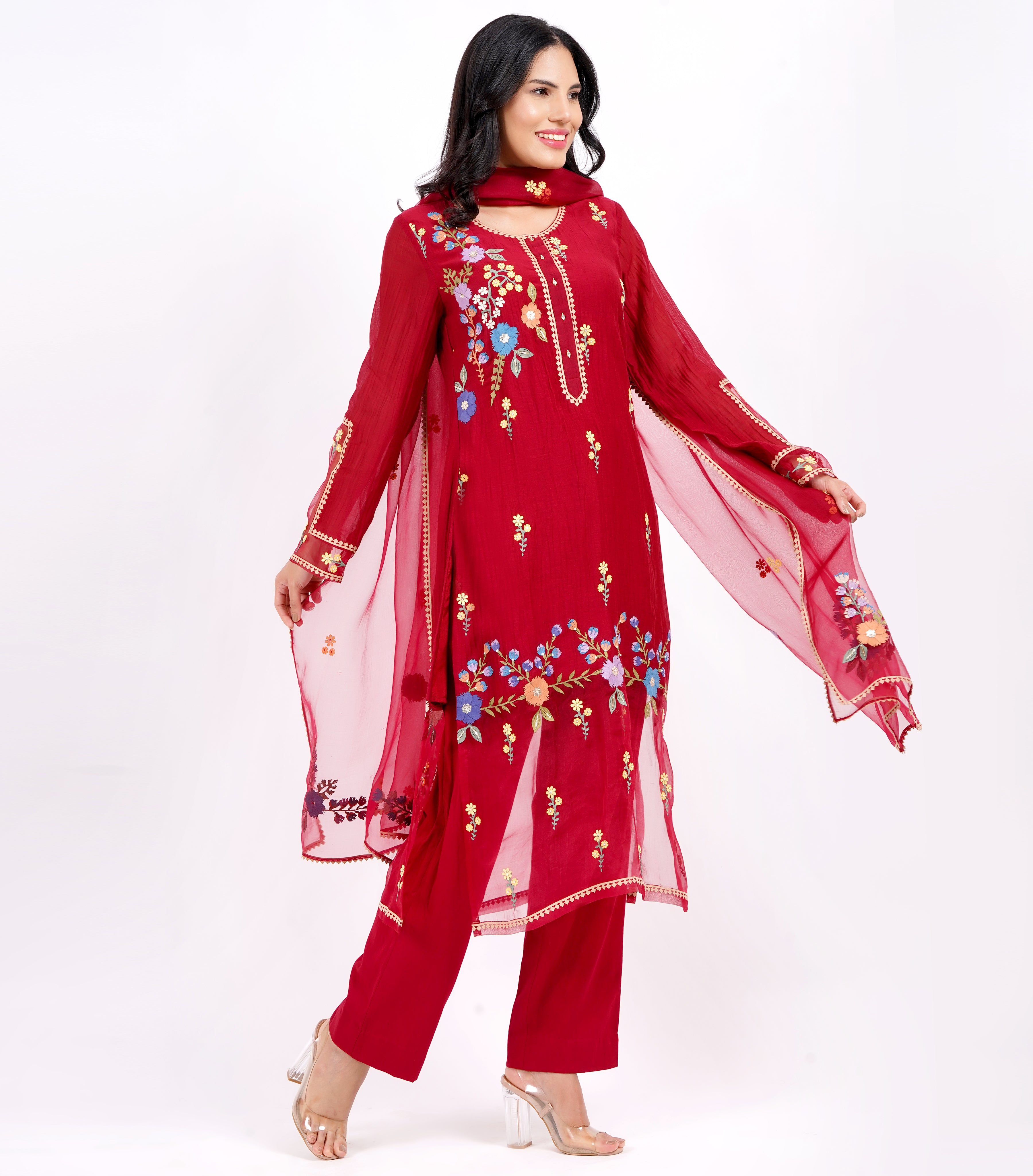 MULTI COLOUR BLOCK KURTA SET